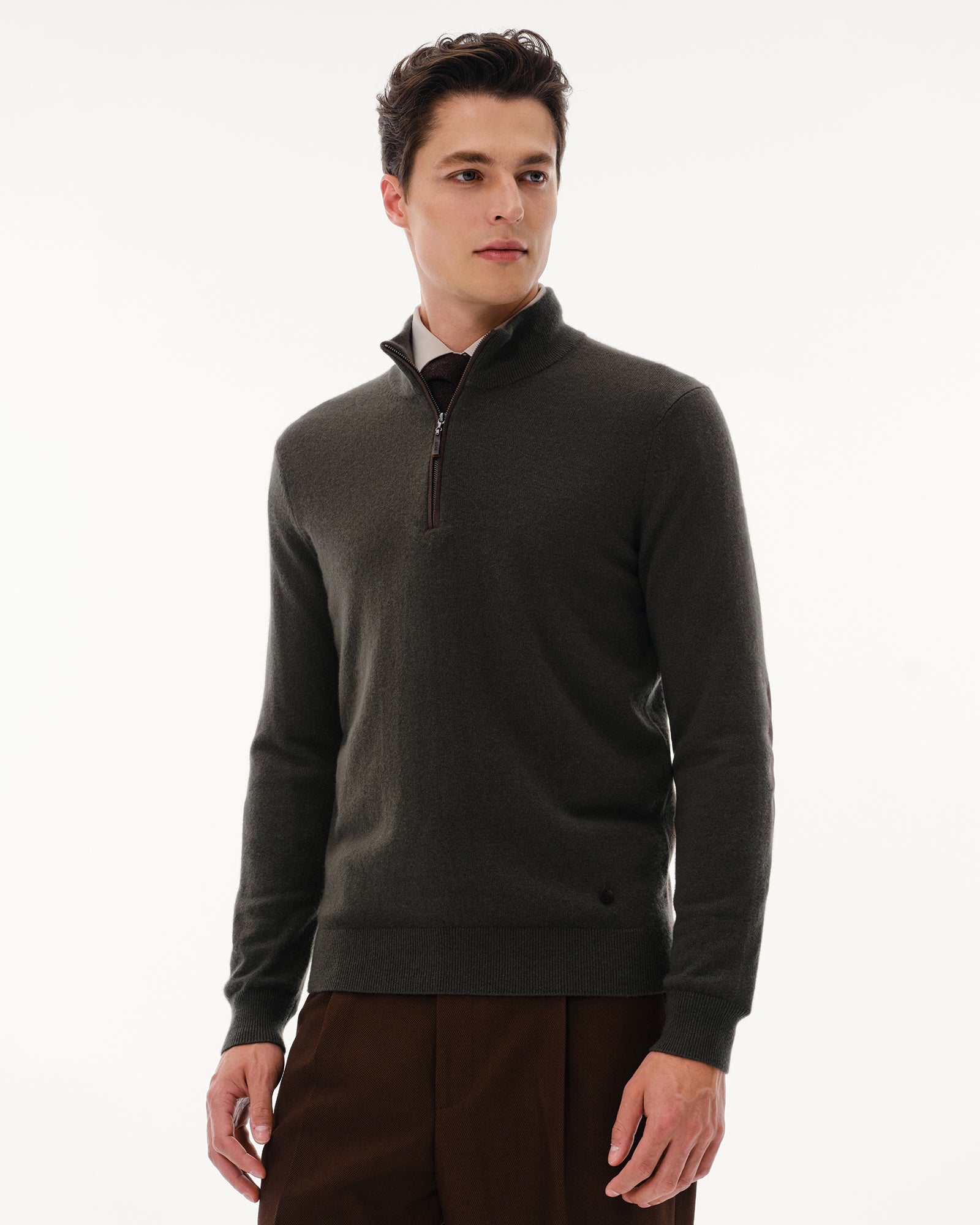 Men's 100% Pure Cashmere Quarter Zip Pullover