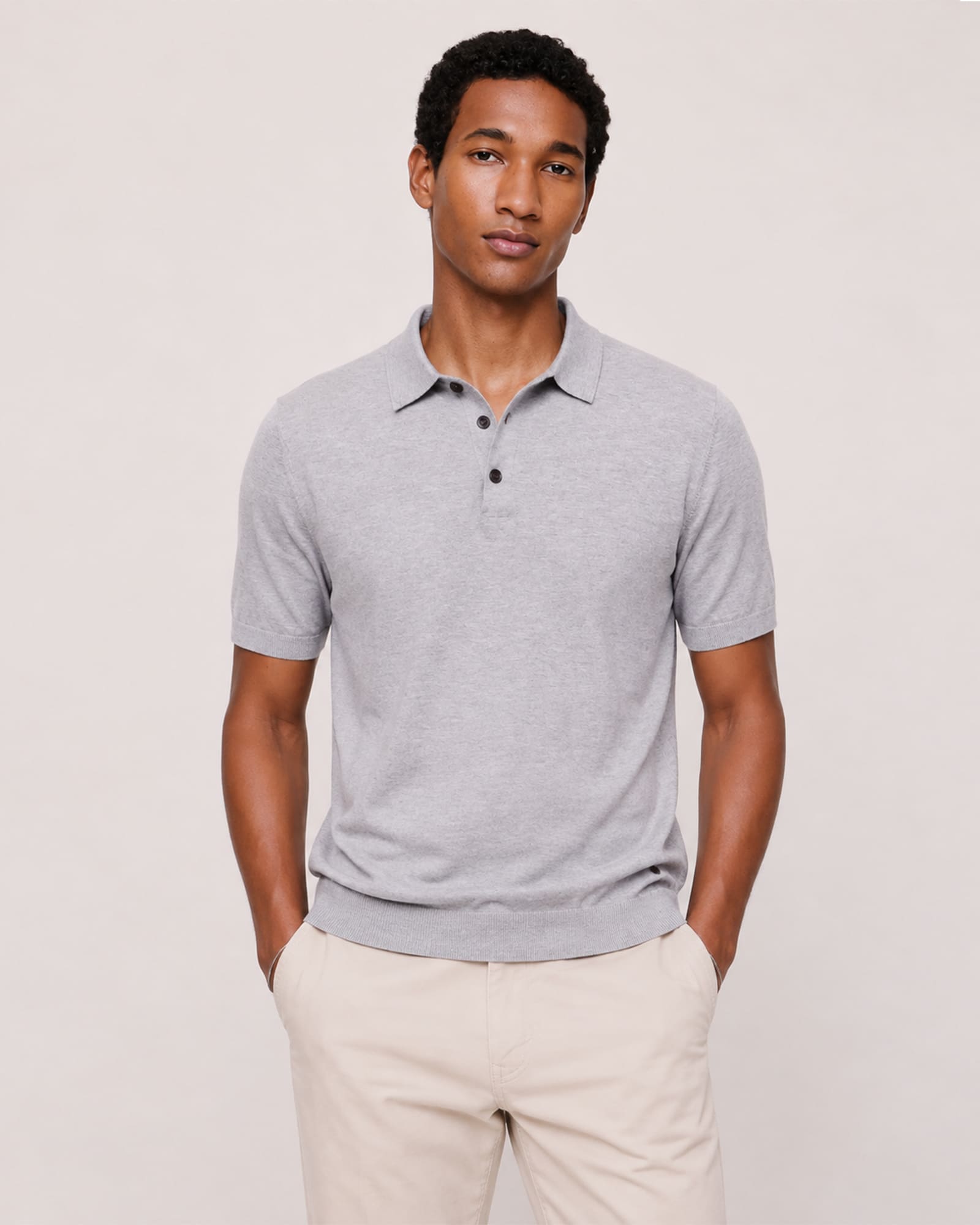 Breathable Pima Cotton Cashmere Polo Shirt