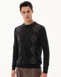Men's 100% Cashmere Argyle Crew Neck Sweater