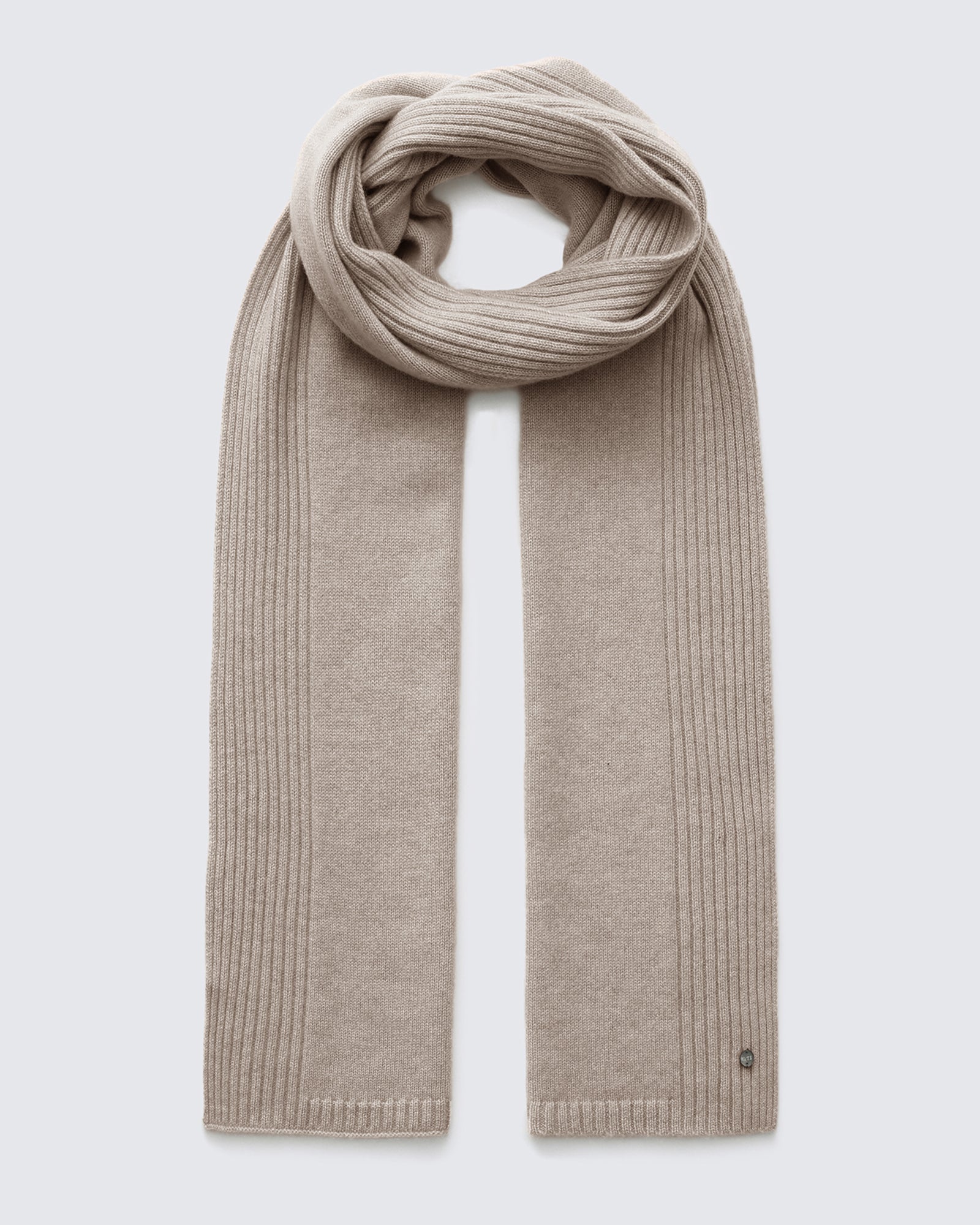 Women's 100% Pure Cashmere Ribbed Scarf