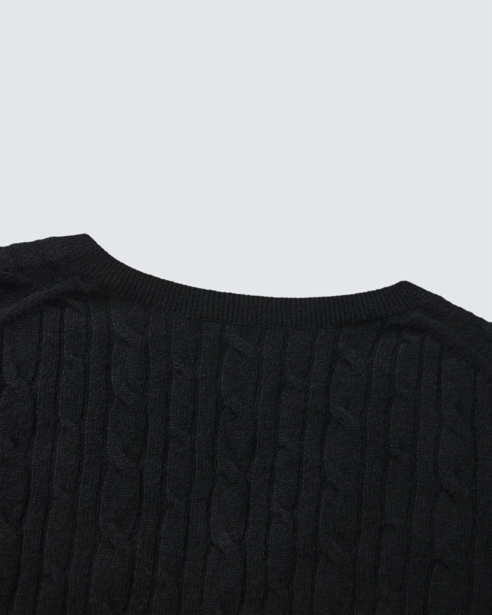 Women's 100% Pure Cashmere Cable Knit V-Neck Sweater