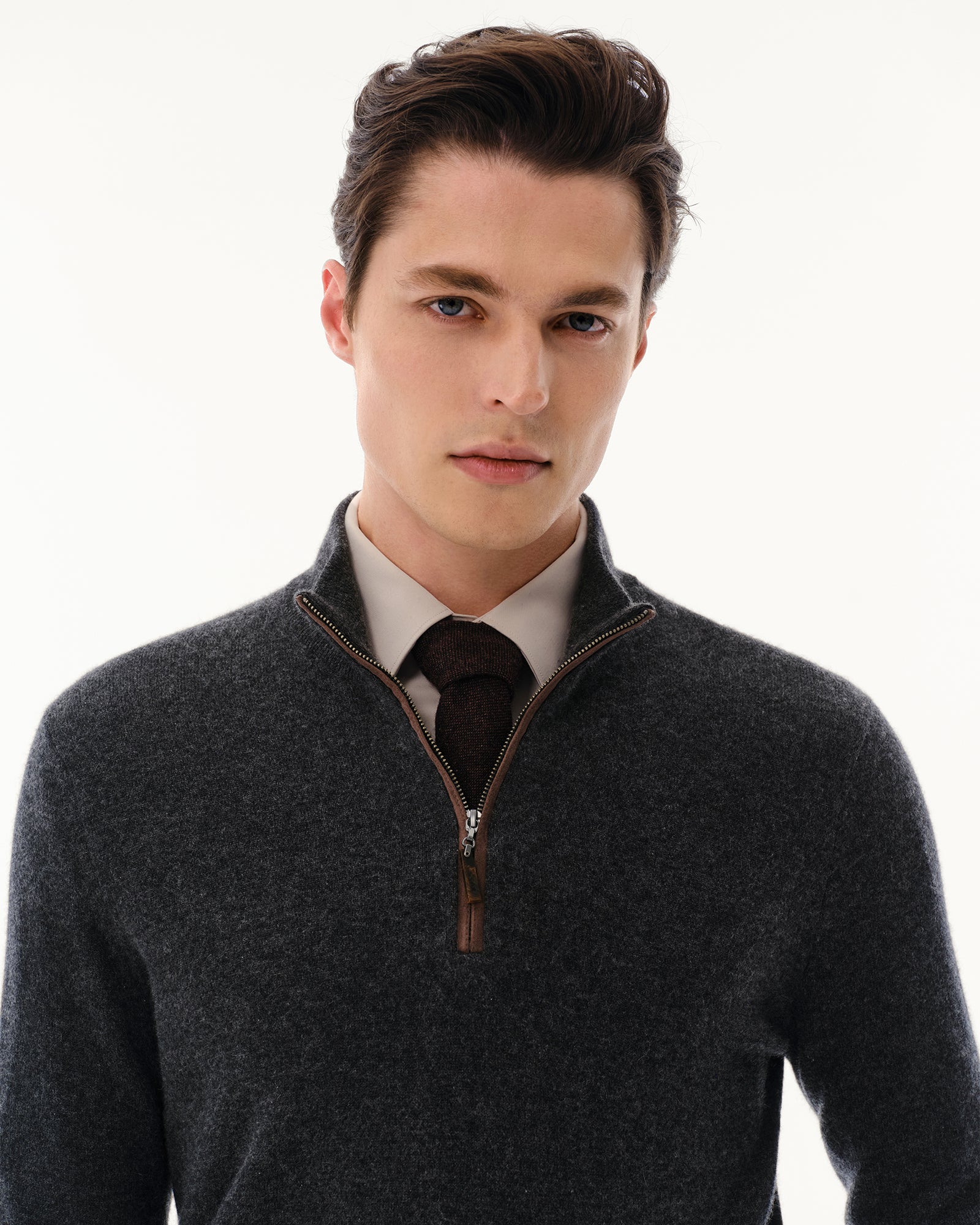 Men's 100% Pure Cashmere Quarter Zip Pullover