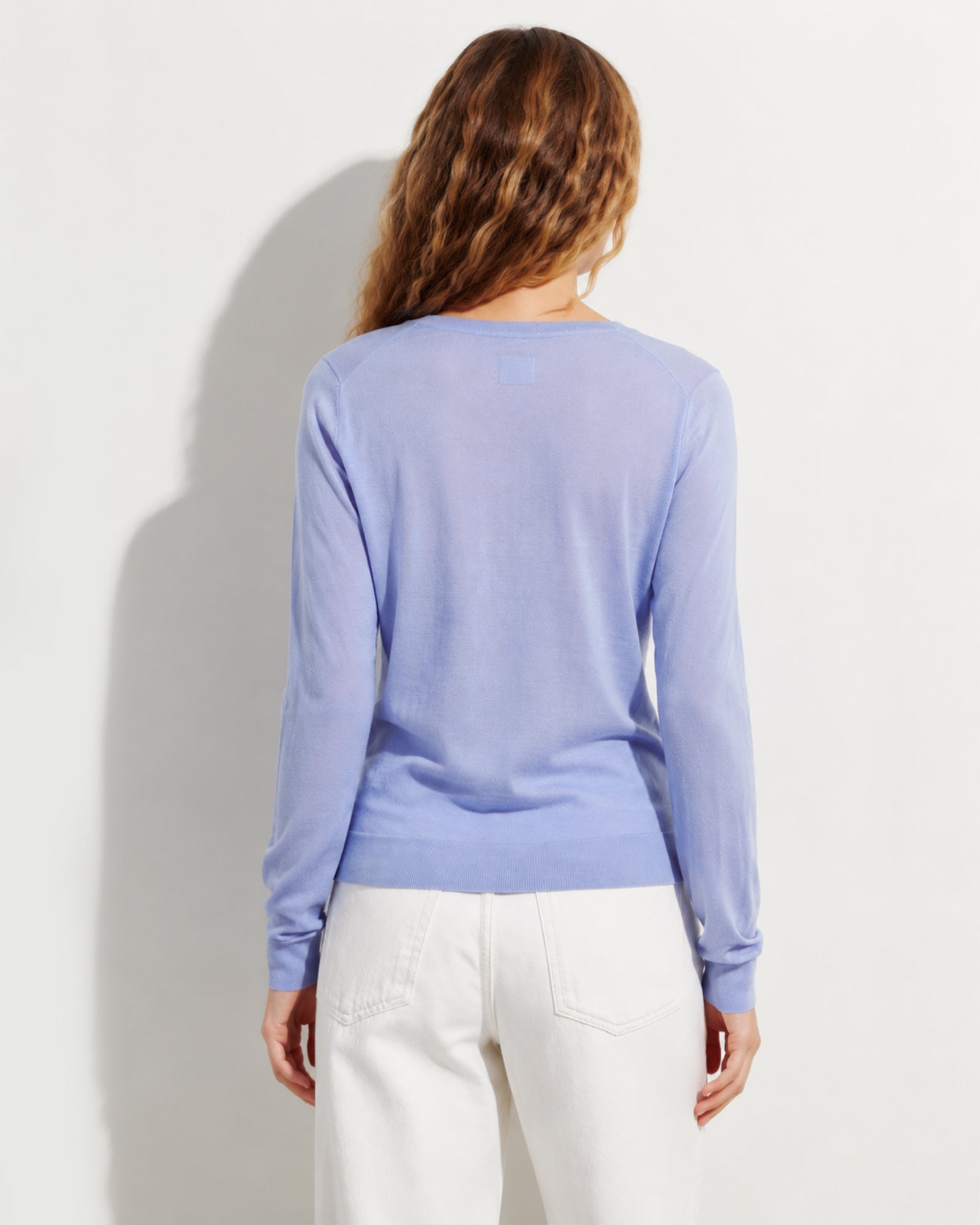 Lightweight Cashmere Silk Crew Cardigan