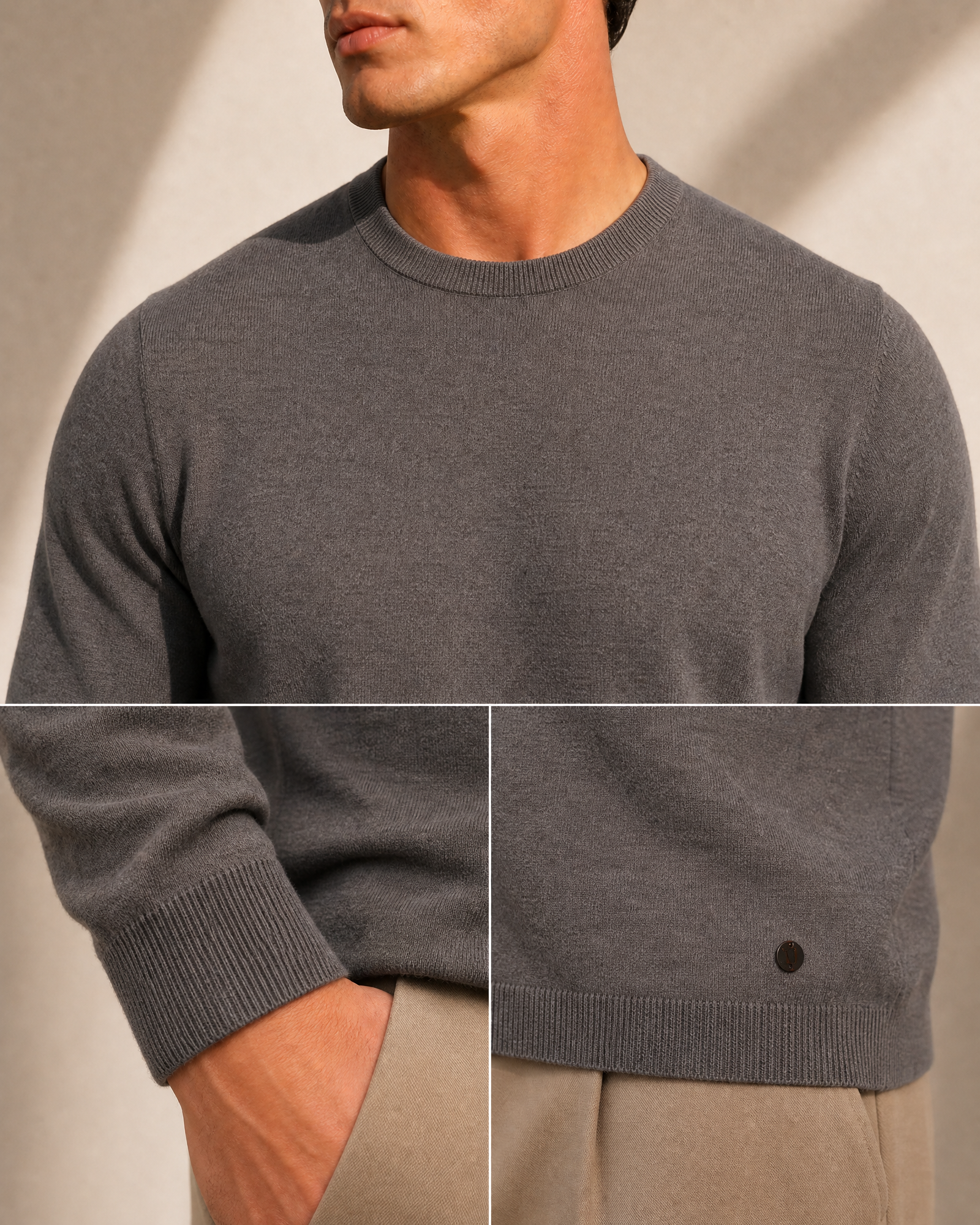 100% Cashmere Lightweight Crewneck Sweater