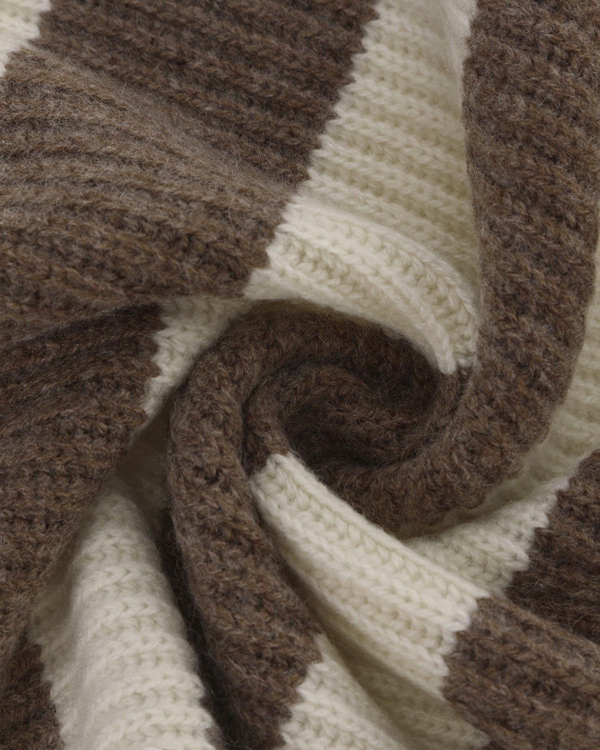 Wool-Cashmere Striped Ribbed Scarf