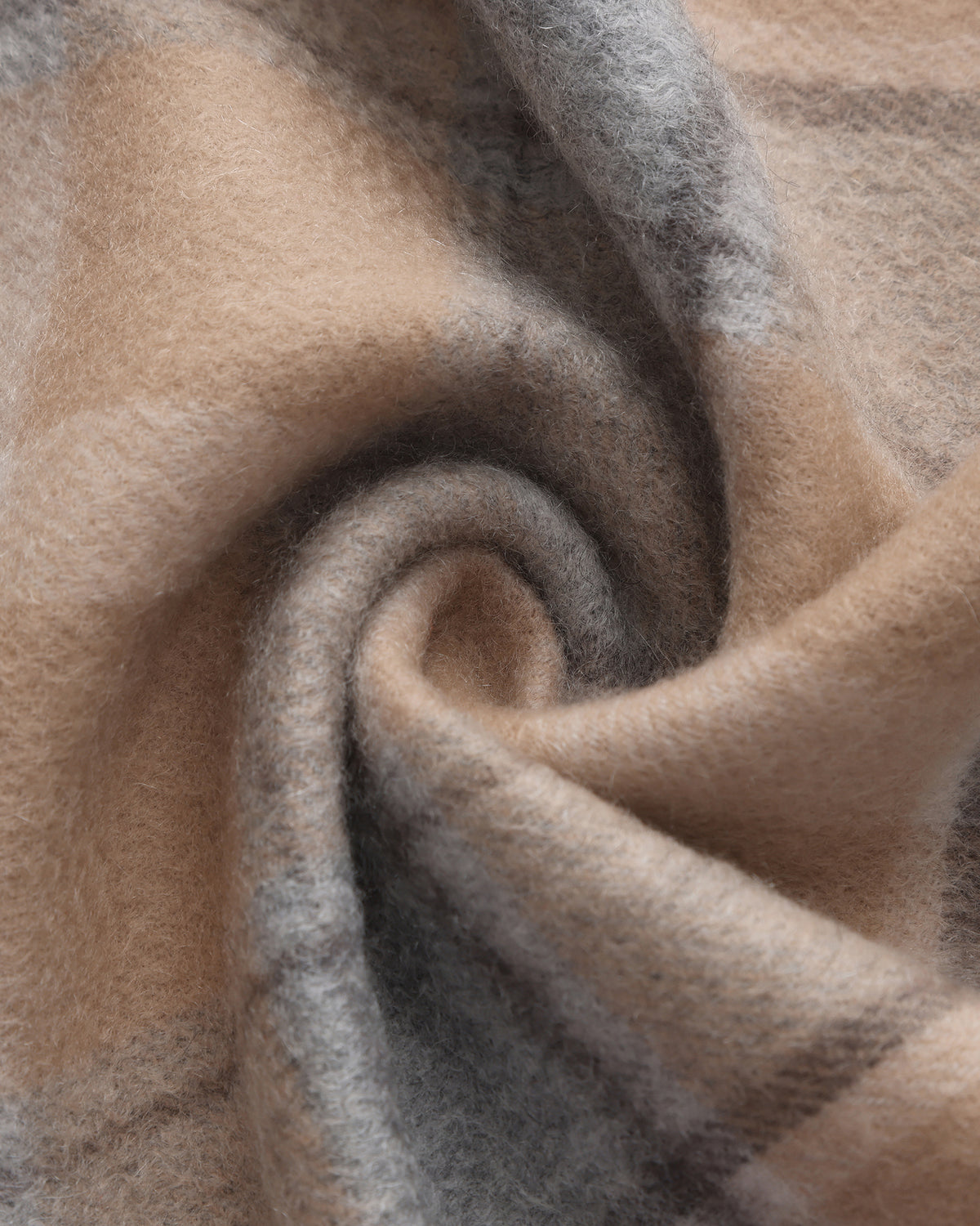 100% Pure Cashmere Brushed Check Scarf