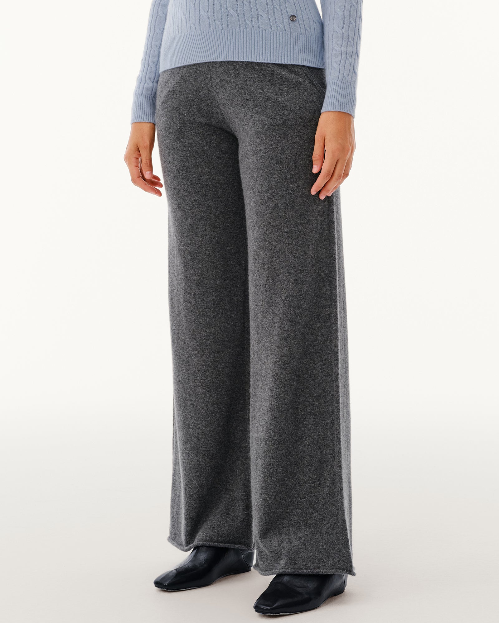 Women's 100% Pure Cashmere Wide-Leg Pants