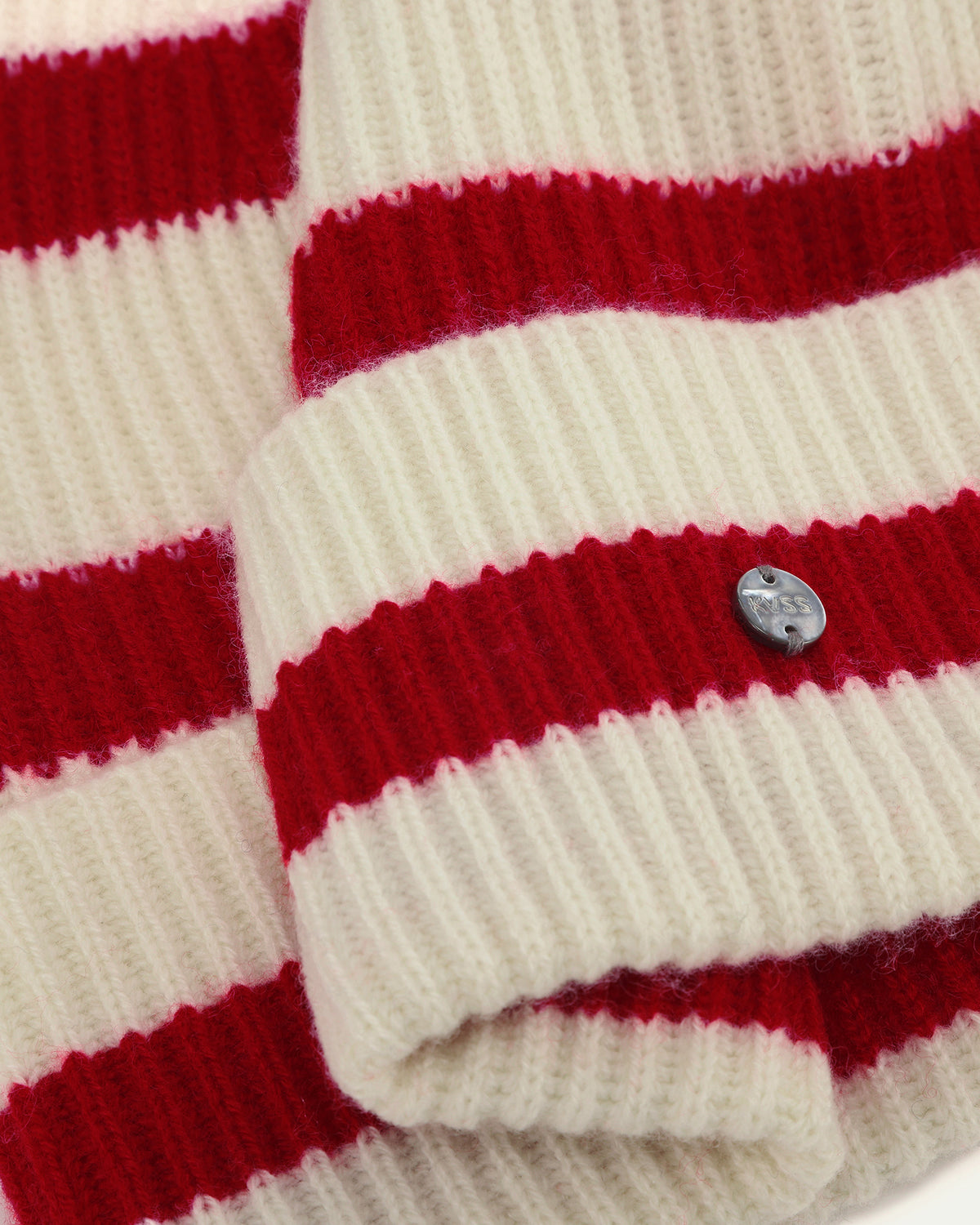 Wool-Cashmere Striped Ribbed Beanie