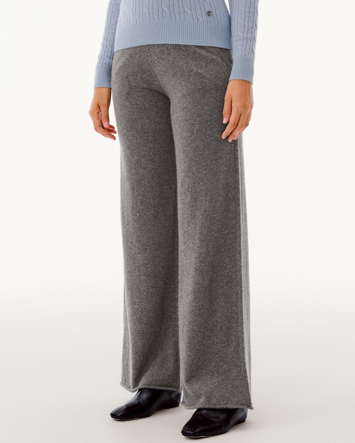 Women's 100% Pure Cashmere Wide-Leg Pants