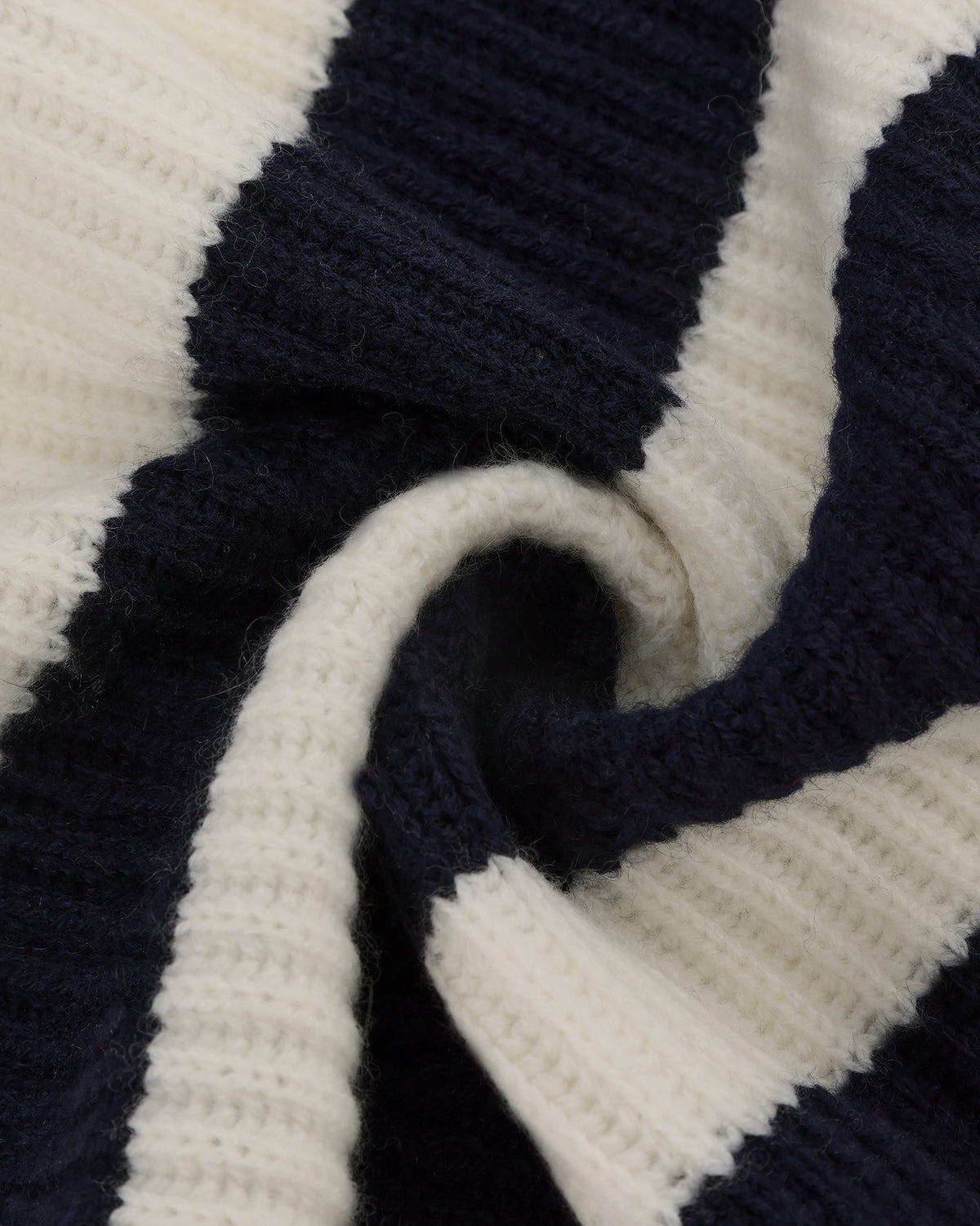 Wool-Cashmere Striped Ribbed Scarf