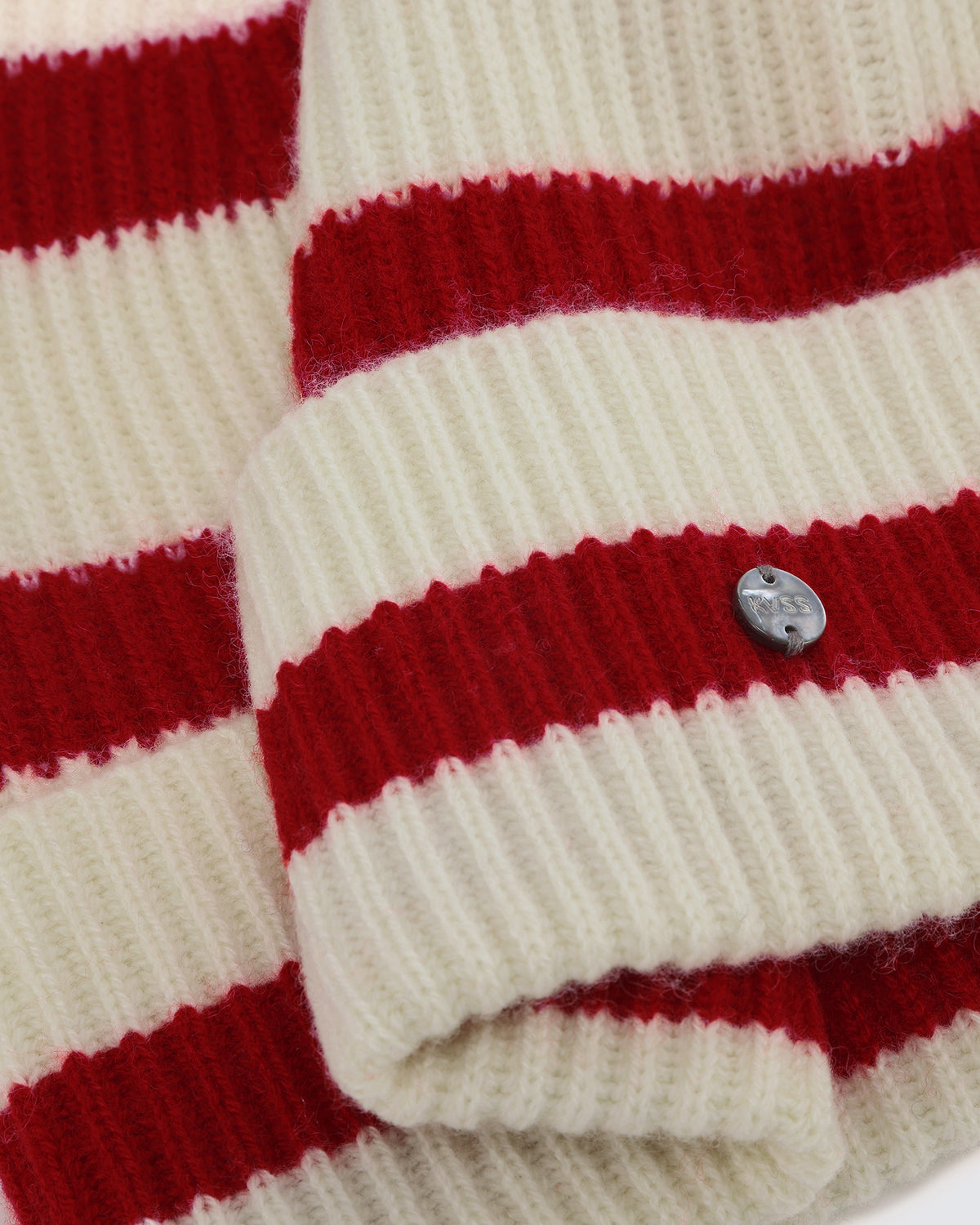 Wool-Cashmere Striped Ribbed Beanie