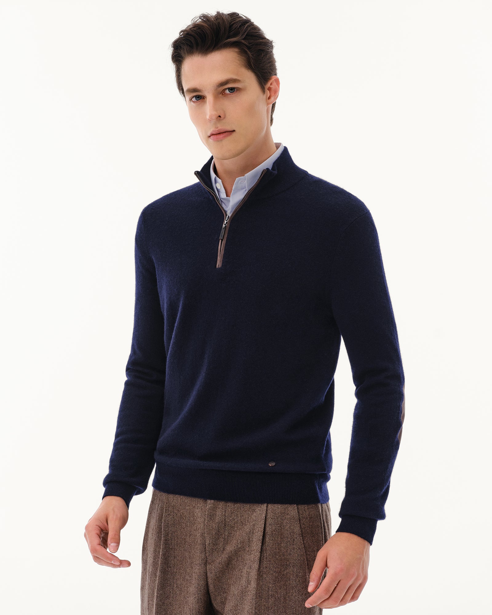 Men's 100% Pure Cashmere Quarter Zip Pullover
