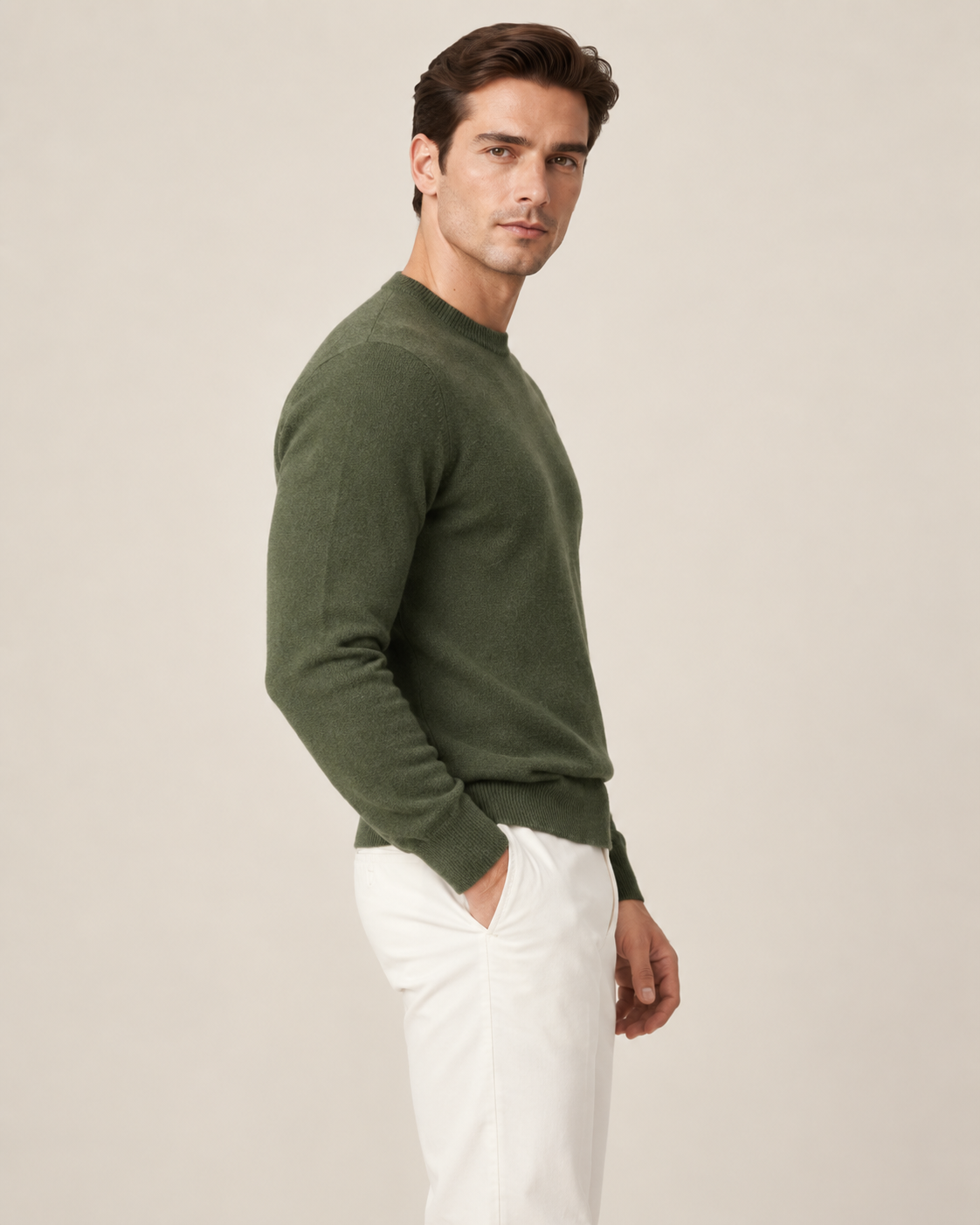 Luxe 100% Cashmere Crew Neck Sweater