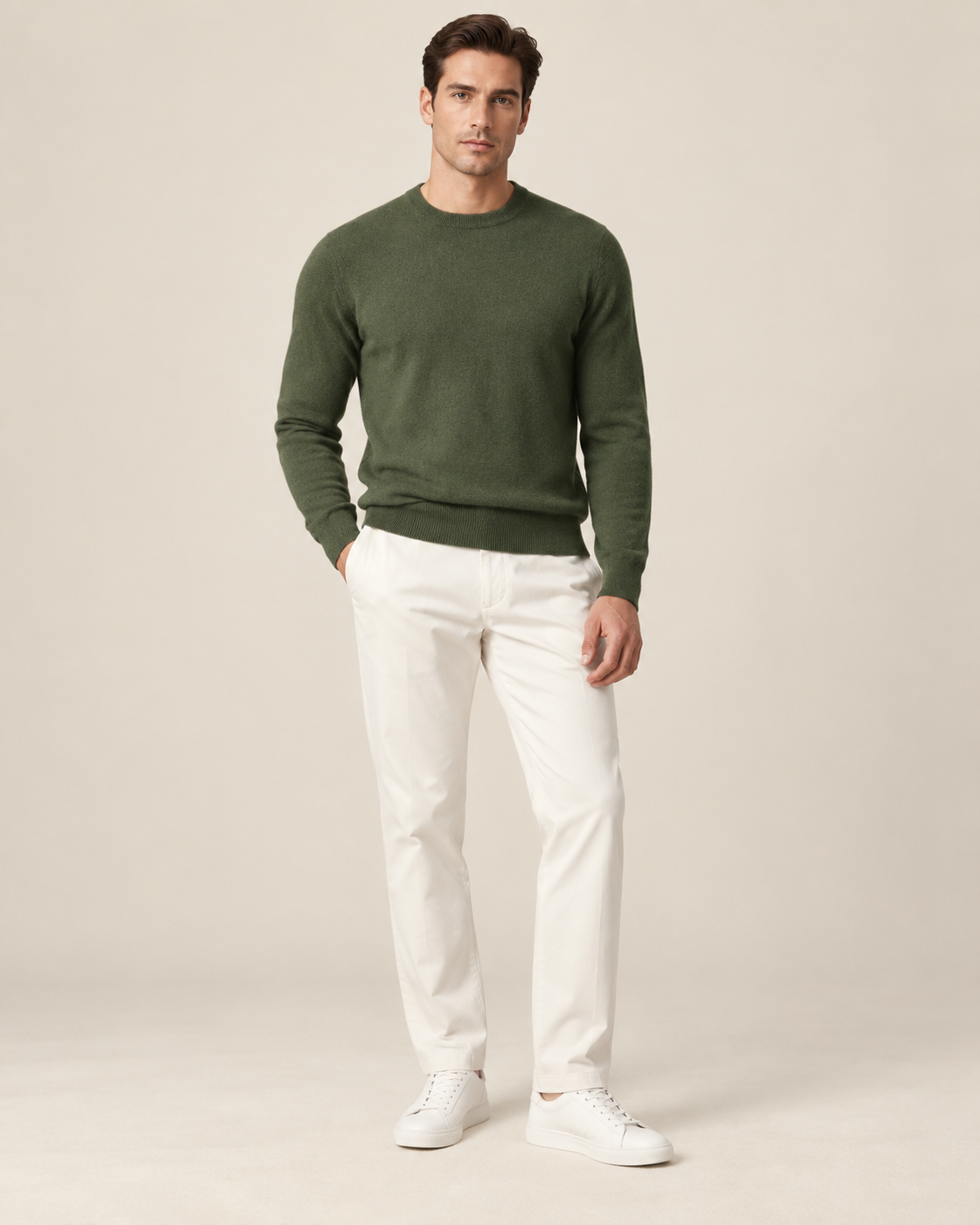 Luxe 100% Cashmere Crew Neck Sweater