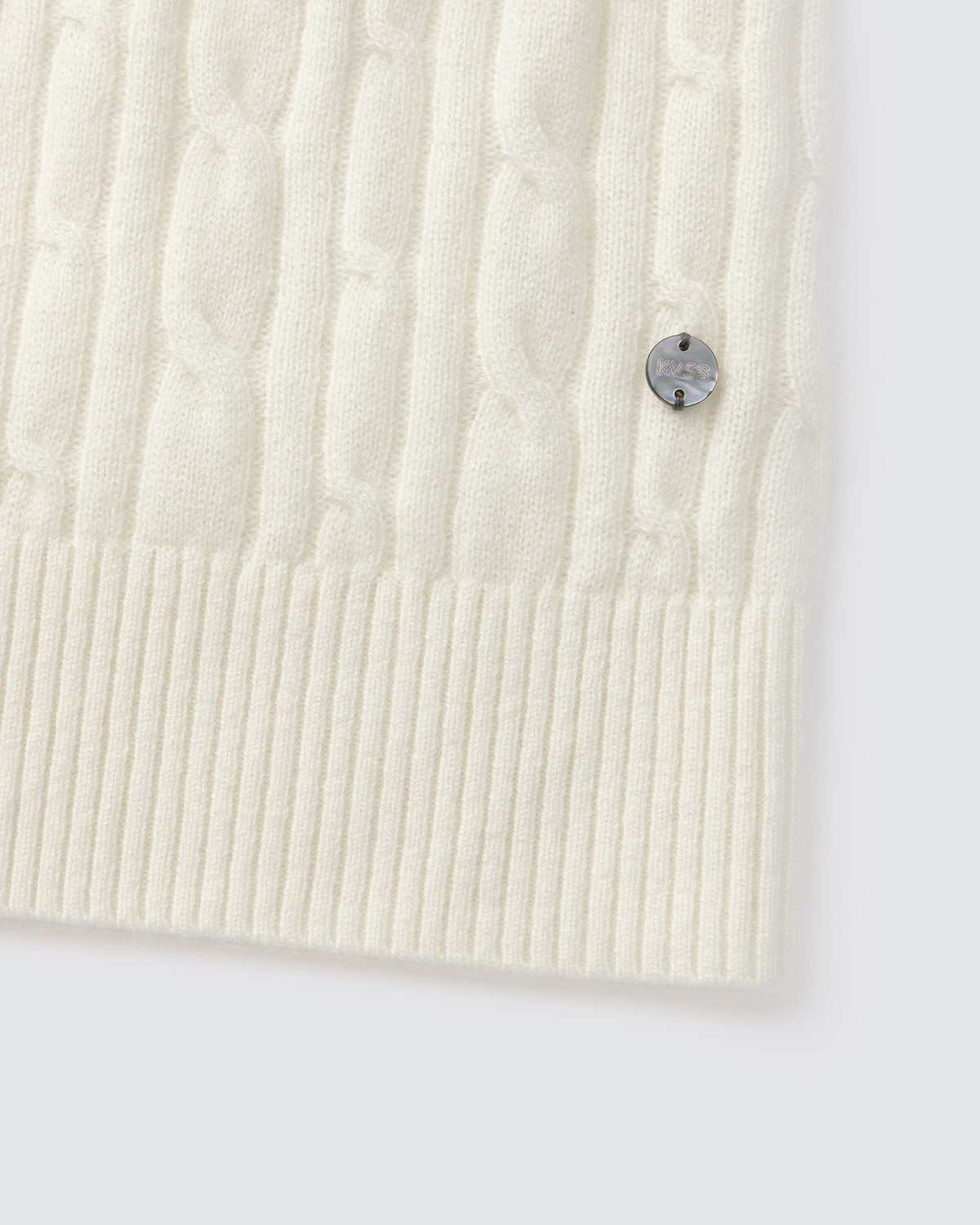 Women's 100% Pure Cashmere Cable Knit V-Neck Sweater