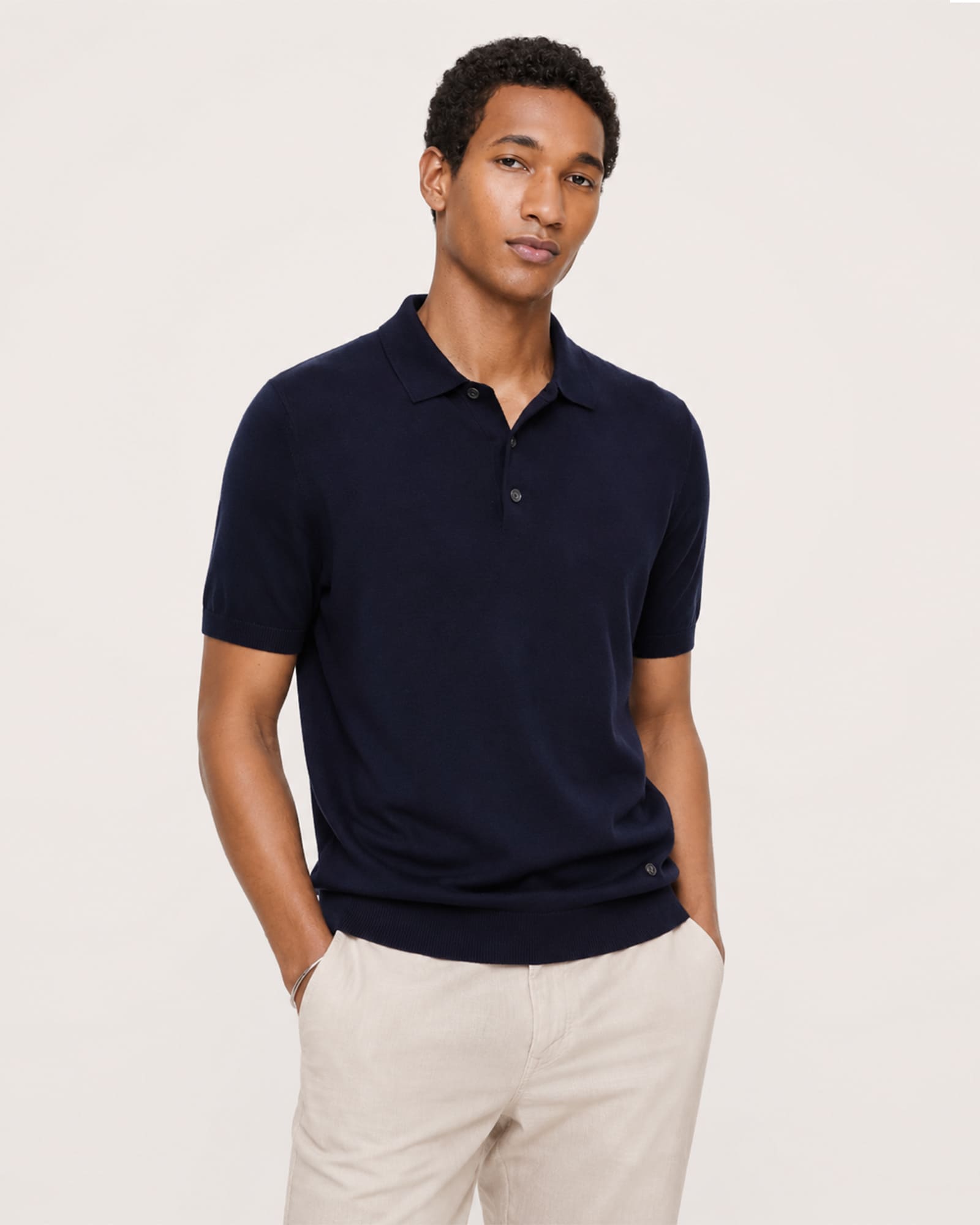 Breathable Pima Cotton Cashmere Polo Shirt