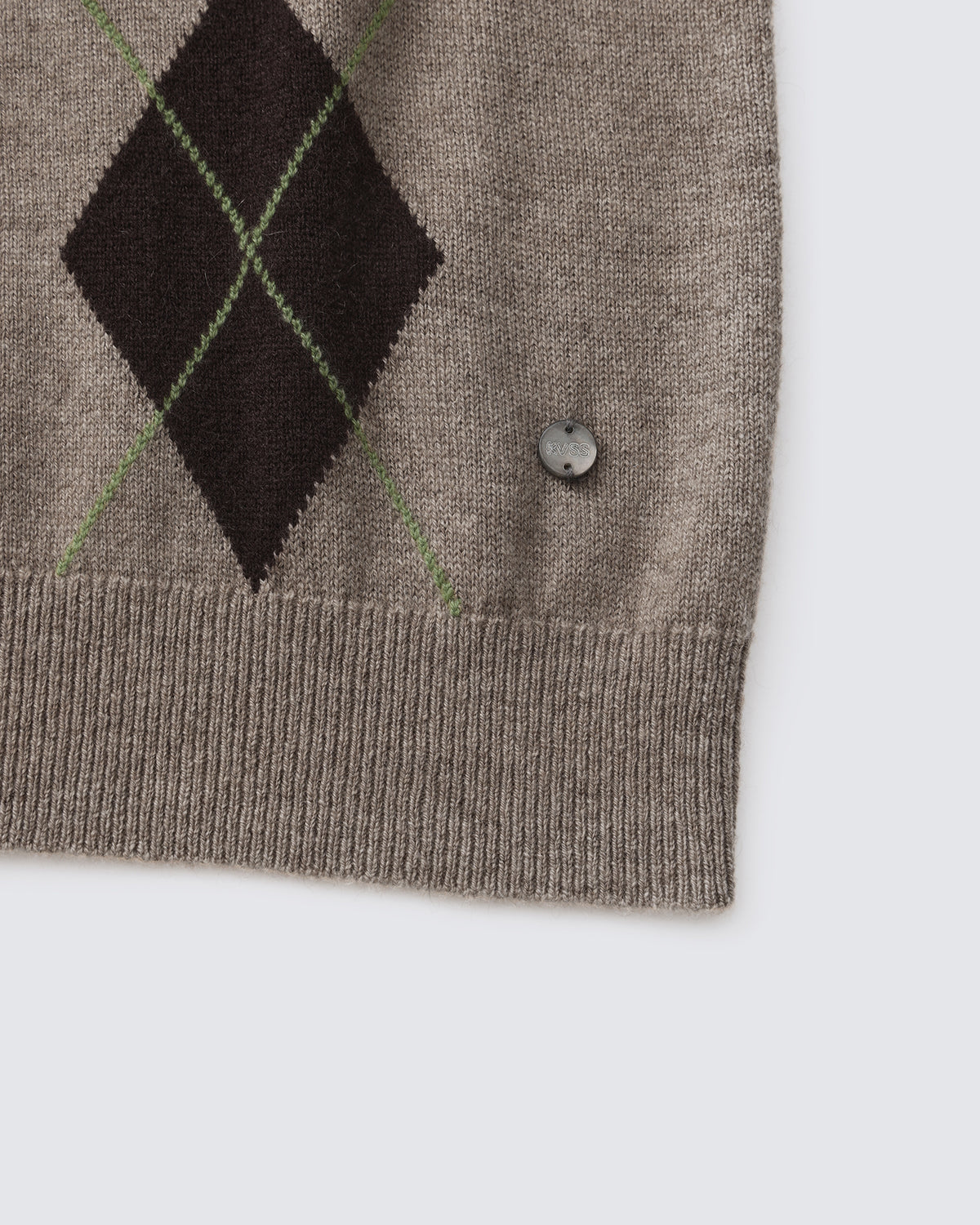 Women's 100% Pure Cashmere Argyle V-Neck Sweater