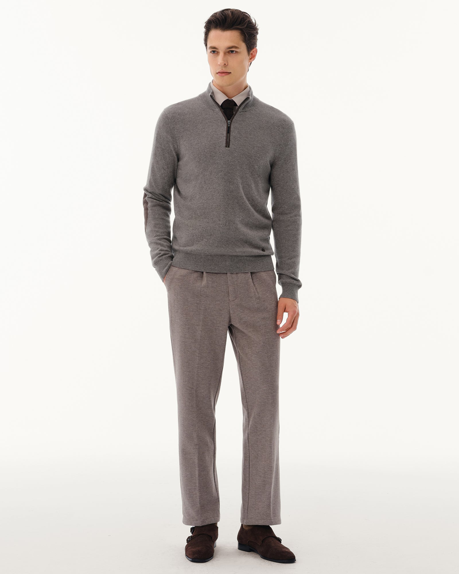 Men's 100% Pure Cashmere Quarter Zip Pullover