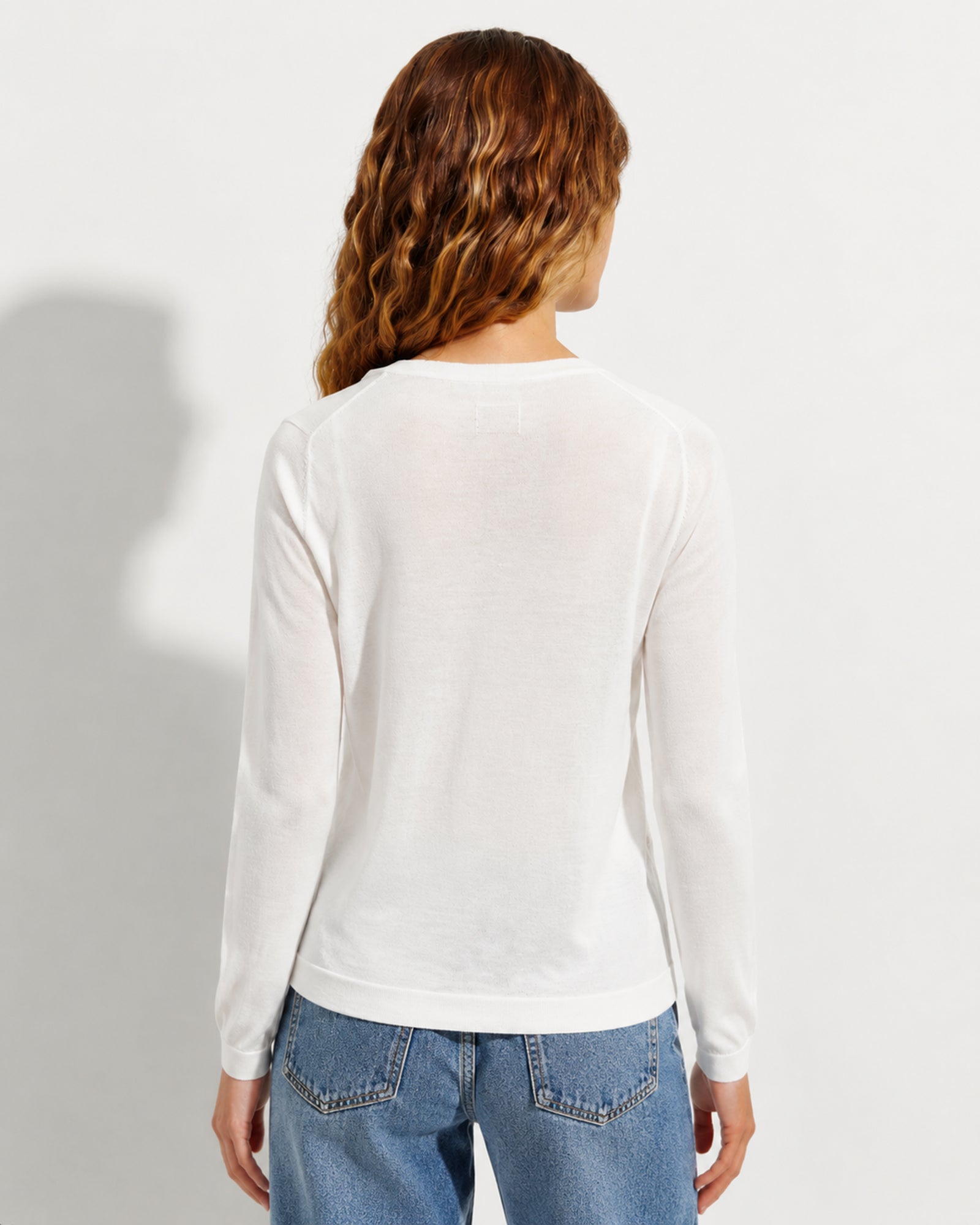 Lightweight Cashmere Silk Crew Cardigan
