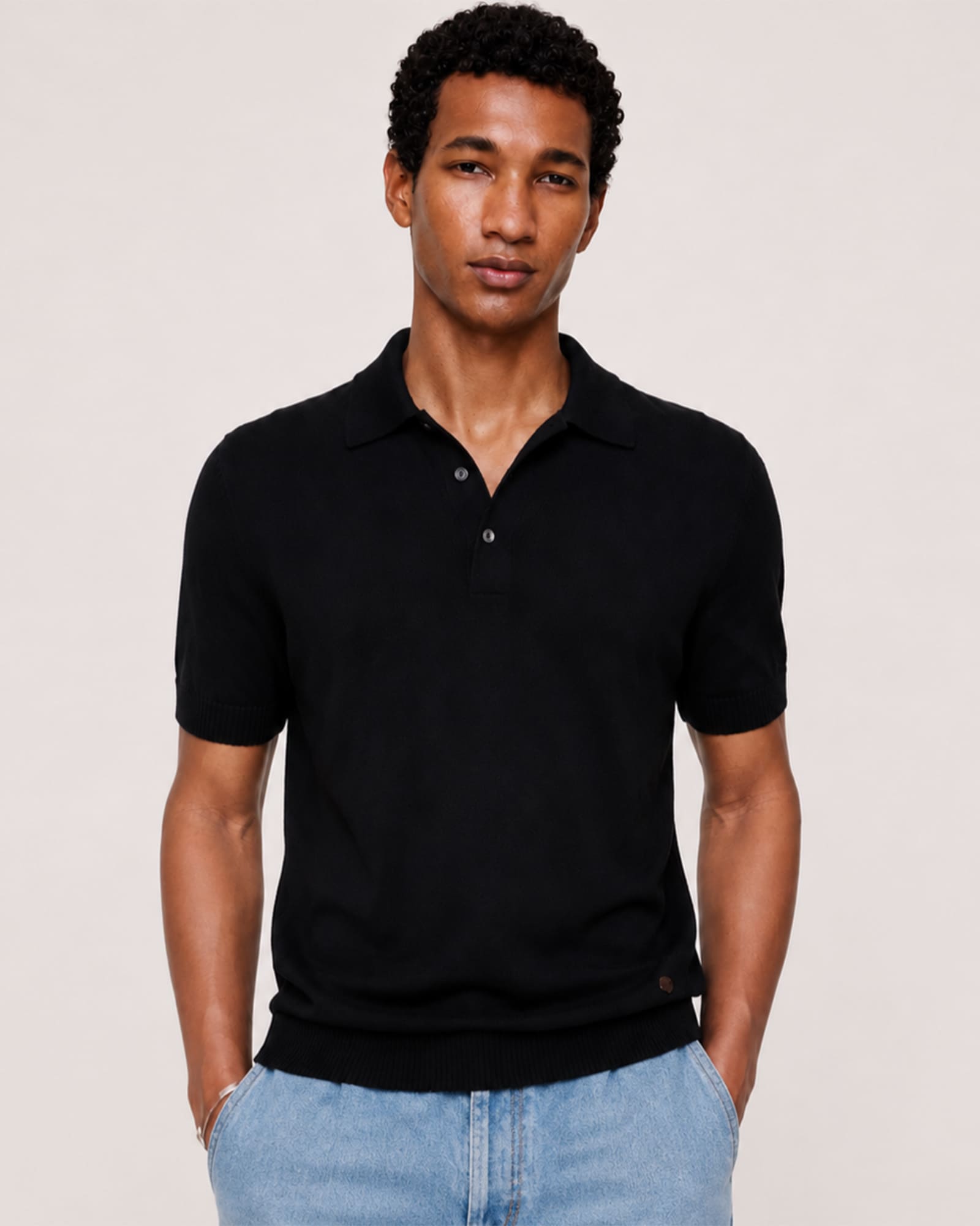 Breathable Pima Cotton Cashmere Polo Shirt