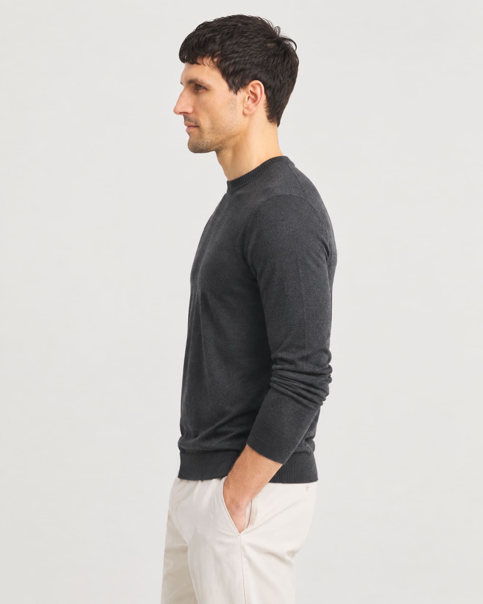 Lightweight 100% Cashmere Crewneck Sweater