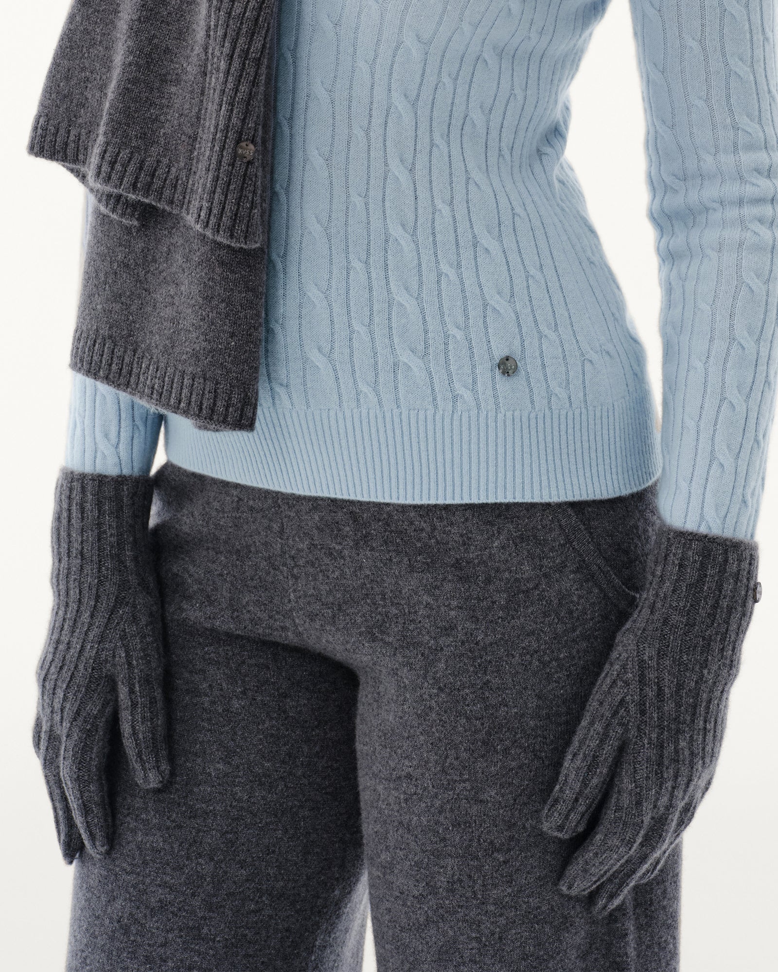 Women's 100% Pure Cashmere Ribbed Gloves