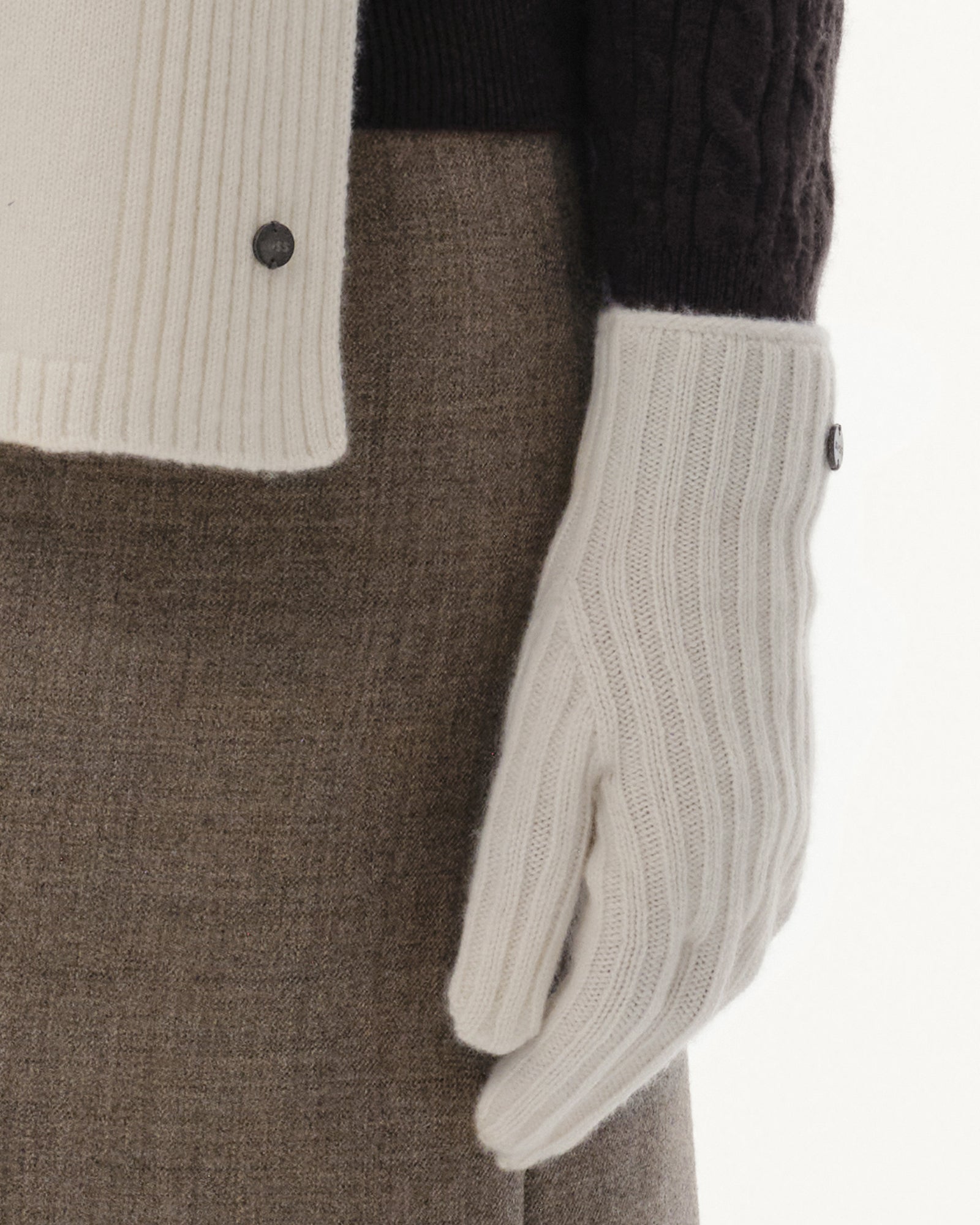 Women's 100% Pure Cashmere Ribbed Gloves