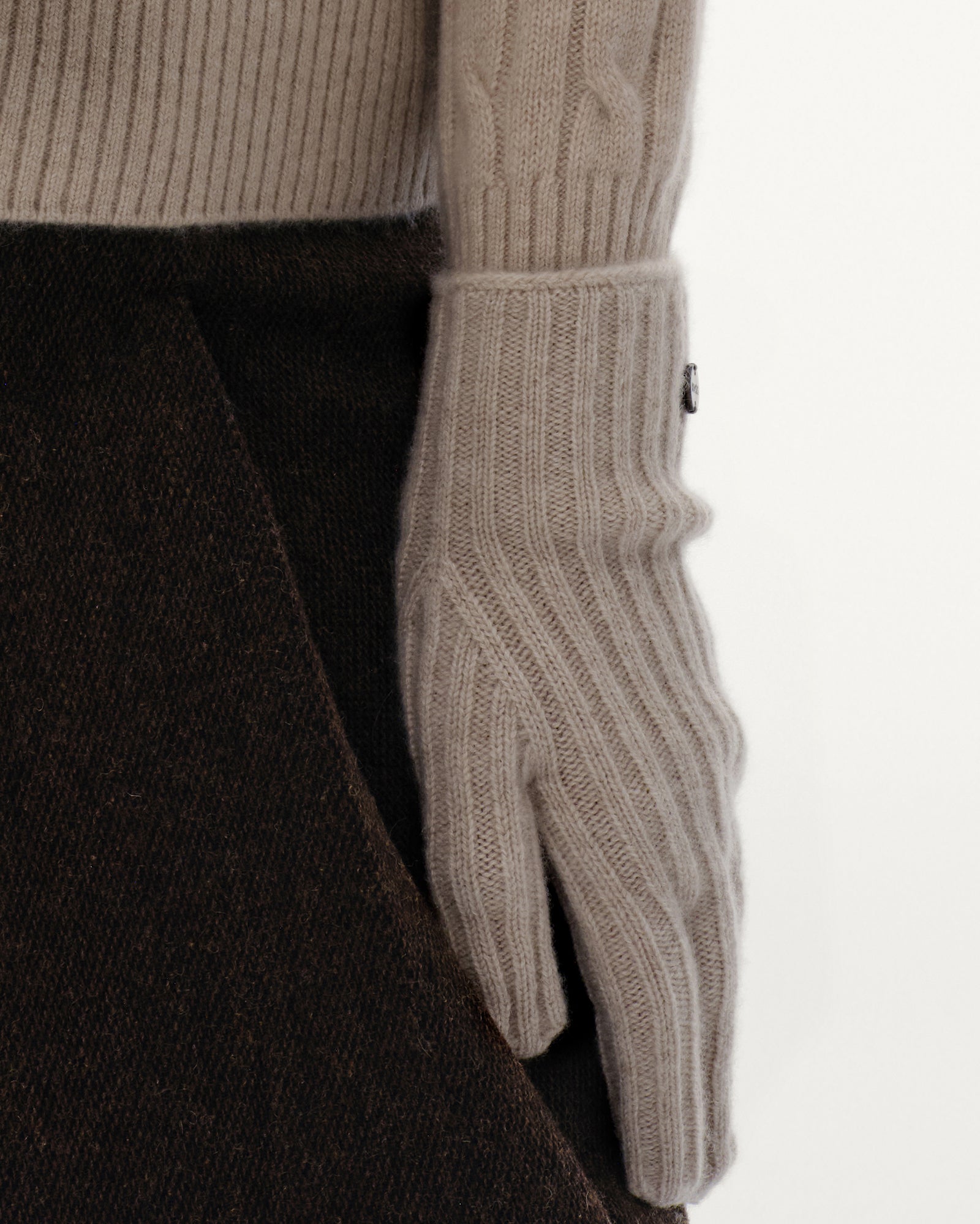 Women's 100% Pure Cashmere Ribbed Gloves