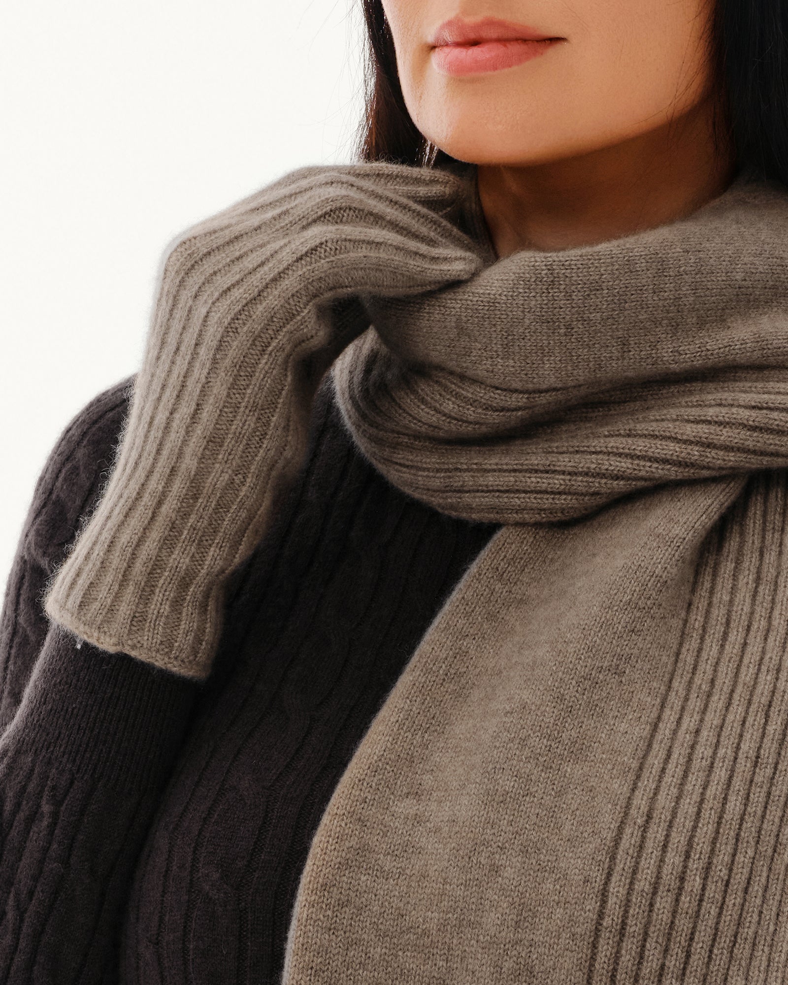 Women's 100% Pure Cashmere Ribbed Gloves