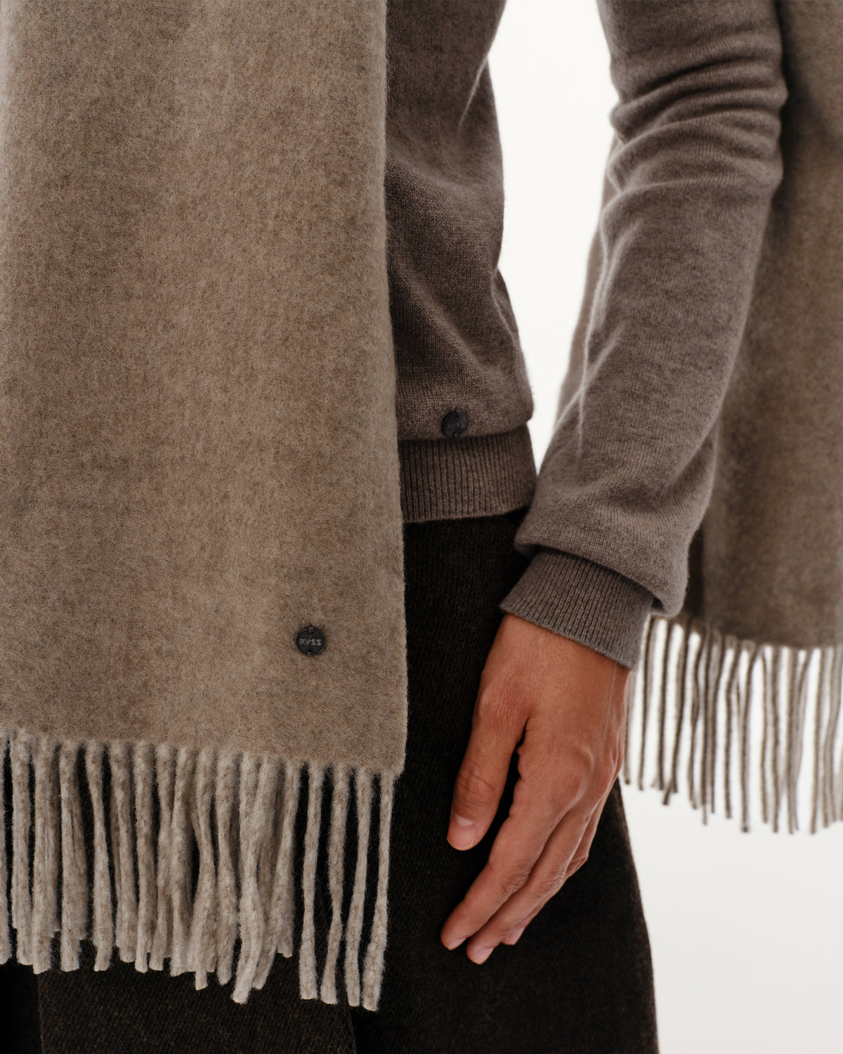 100% Pure Cashmere Double-Layer Brushed Scarf