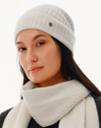 Women's 100% Pure Cashmere Ribbed Cuff Beanie