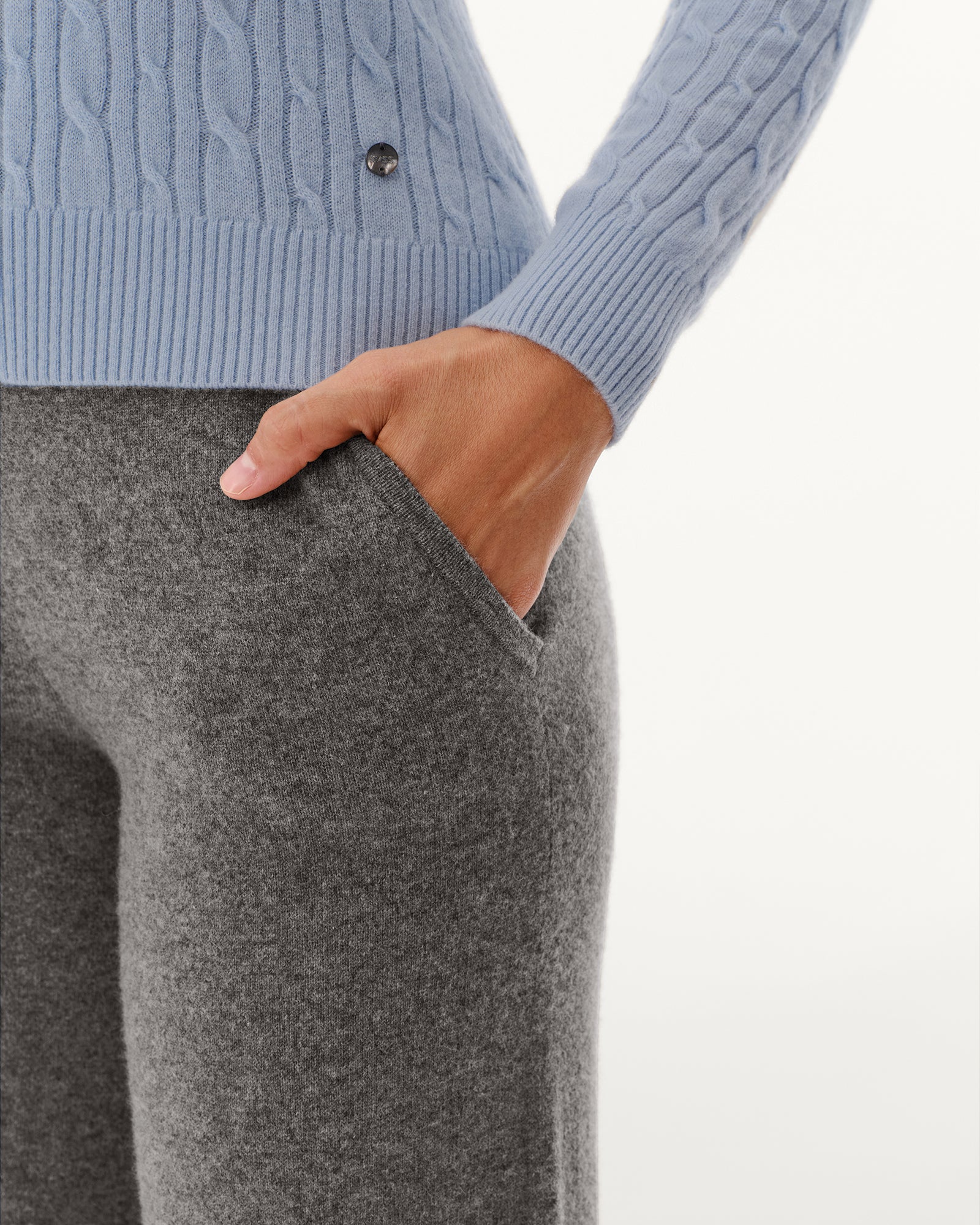 Women's 100% Pure Cashmere Wide-Leg Pants