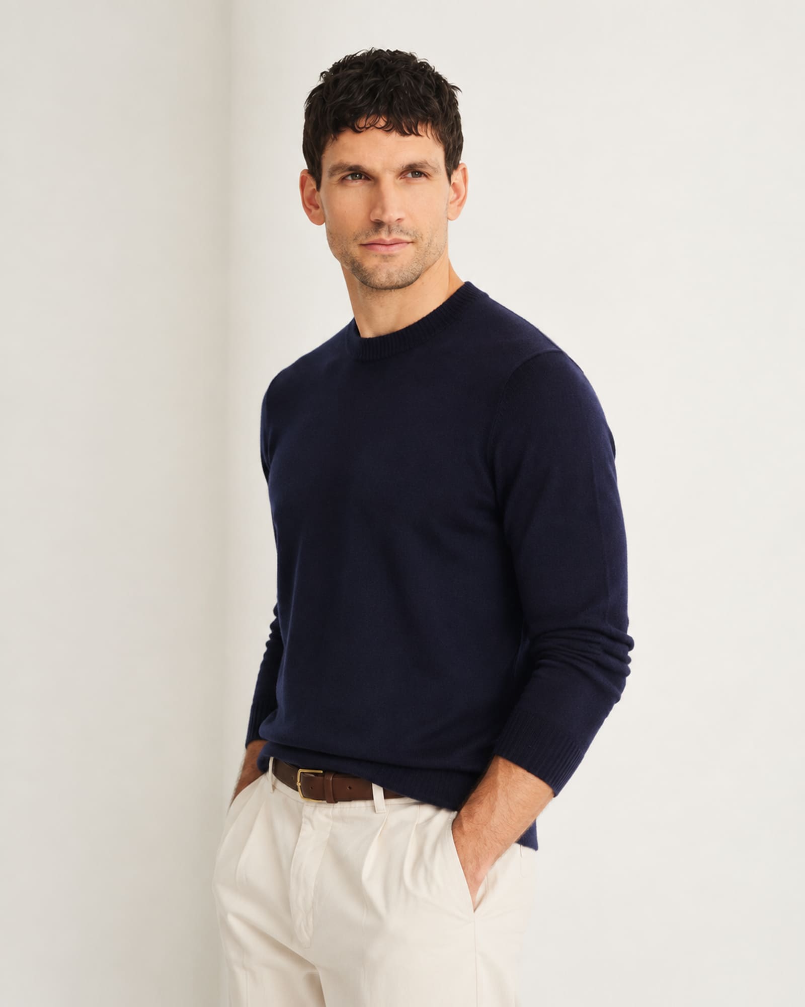 Lightweight 100% Cashmere Crewneck Sweater