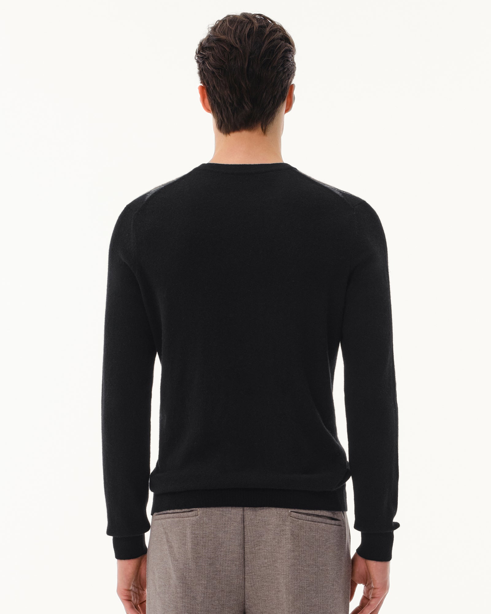 Men's 100% Cashmere Argyle Crew Neck Sweater
