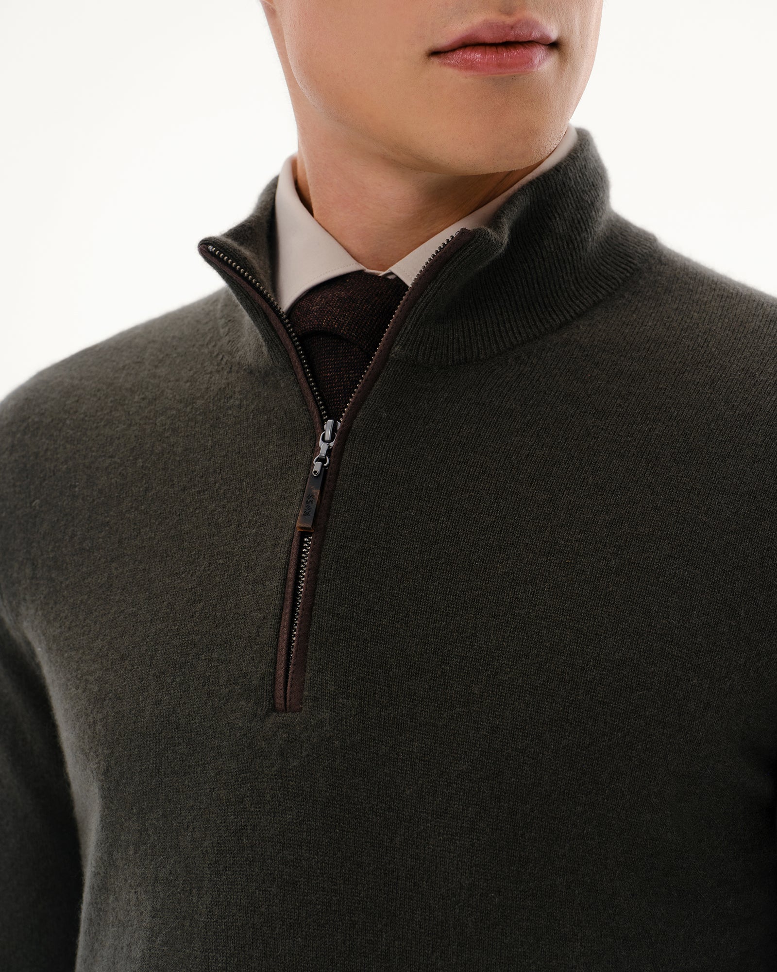 Men's 100% Pure Cashmere Quarter Zip Pullover