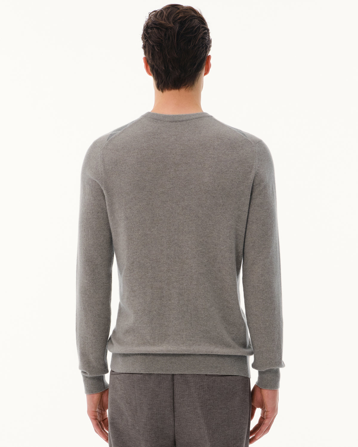 Men's 100% Cashmere Argyle Crew Neck Sweater