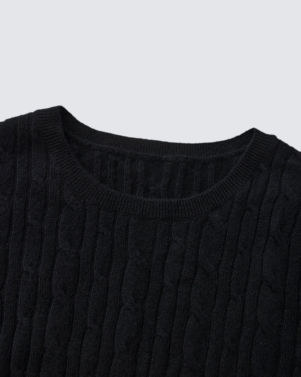 Women's 100% Pure Cashmere Cable Knit Crew Neck Sweater
