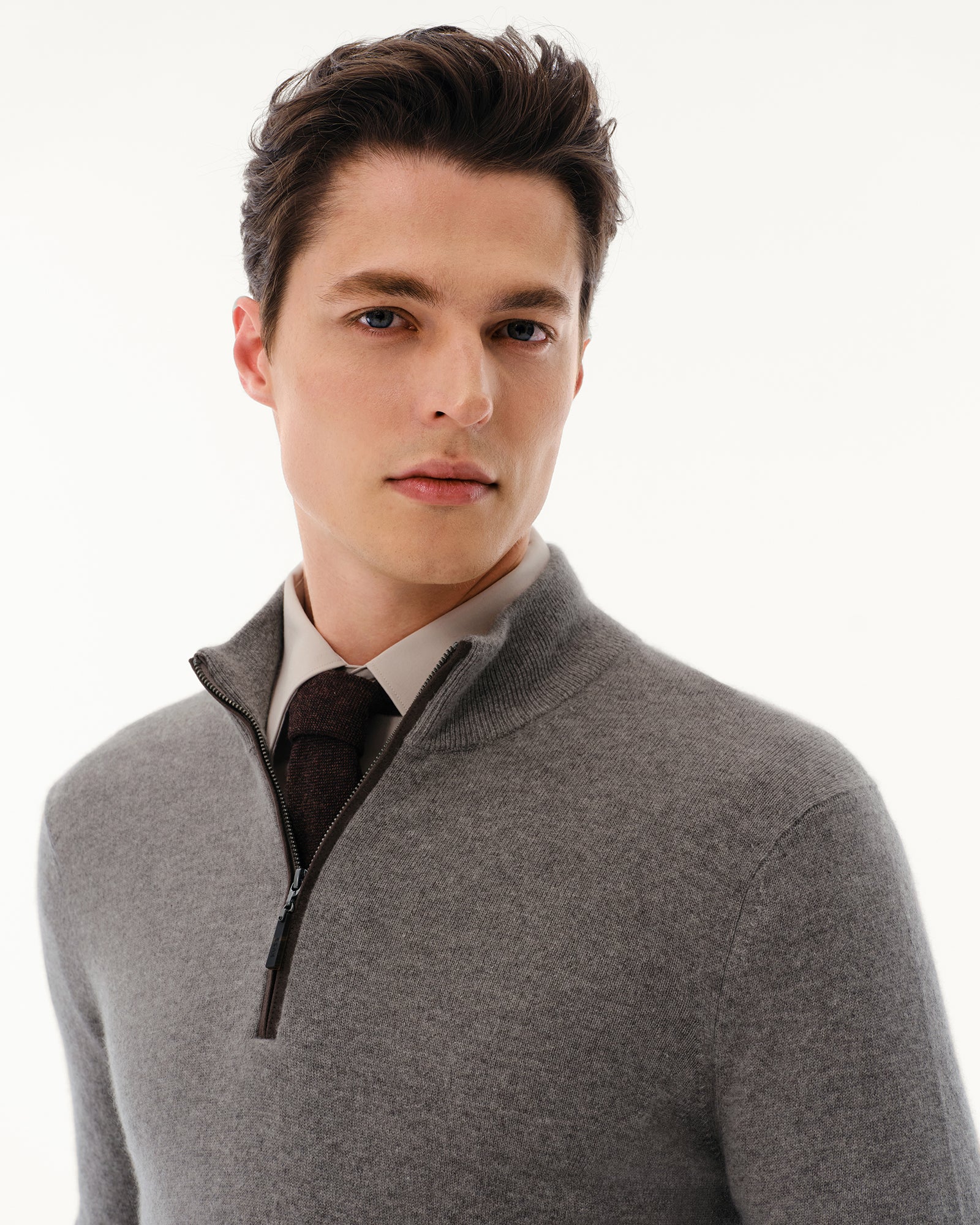 Men's 100% Pure Cashmere Quarter Zip Pullover