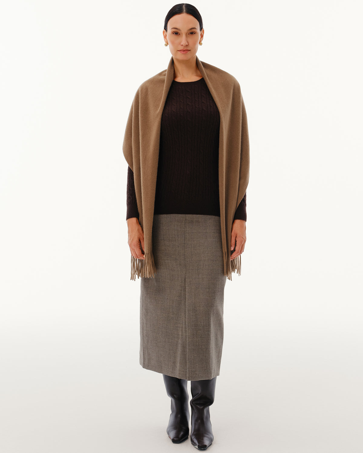 100% Pure Cashmere Brushed Shawl