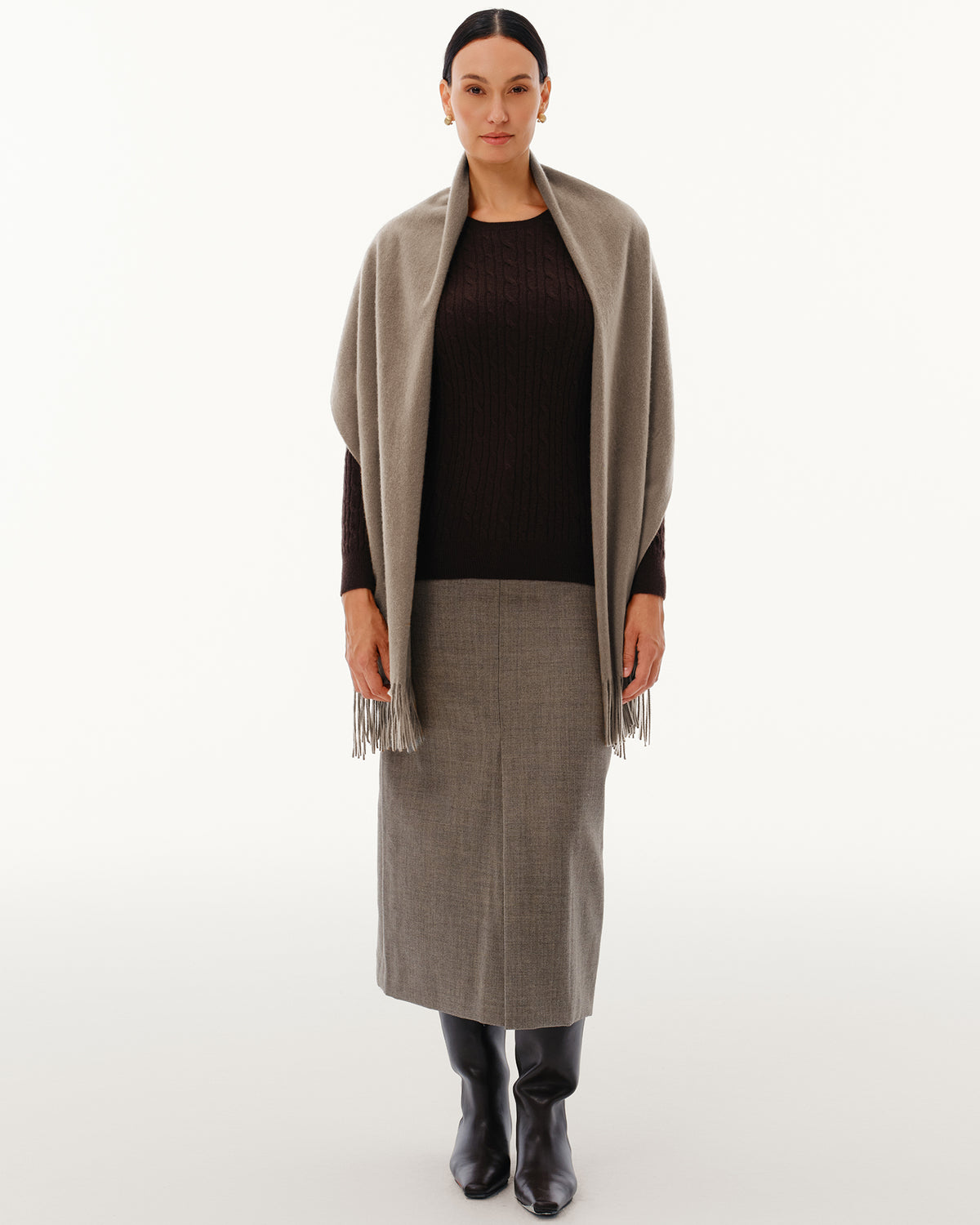 100% Pure Cashmere Brushed Shawl