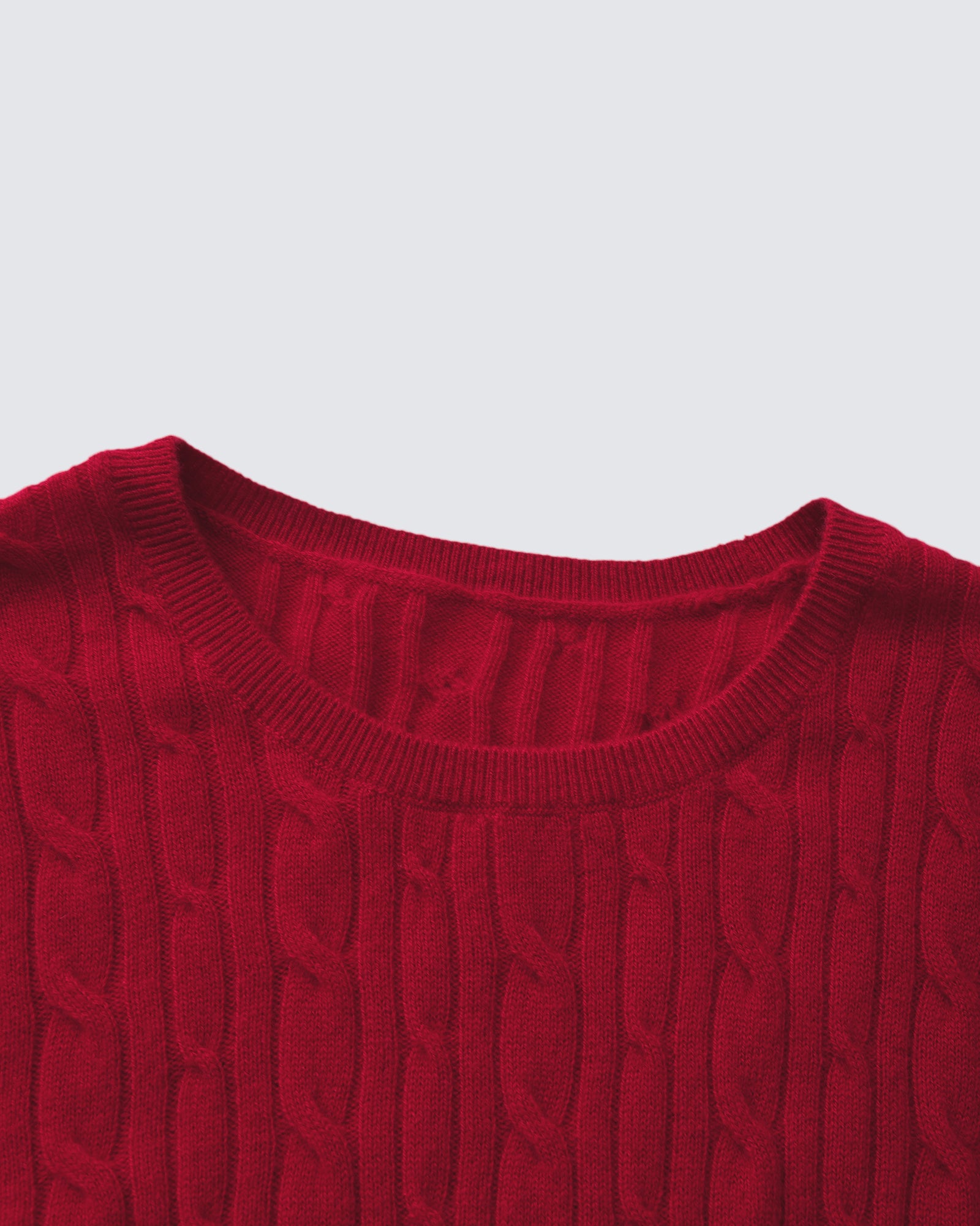 Women's 100% Pure Cashmere Cable Knit Crew Neck Sweater