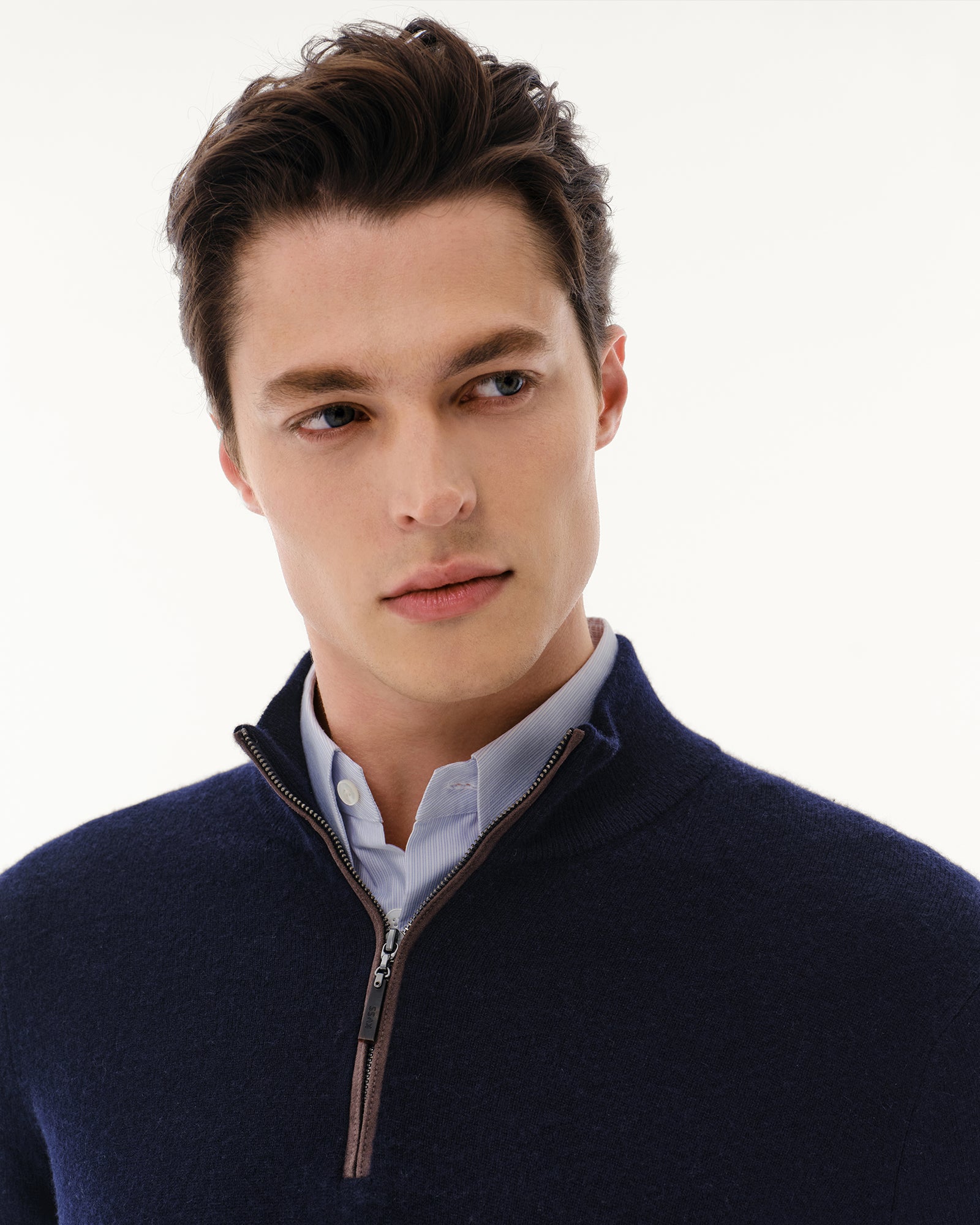 Men's 100% Pure Cashmere Quarter Zip Pullover