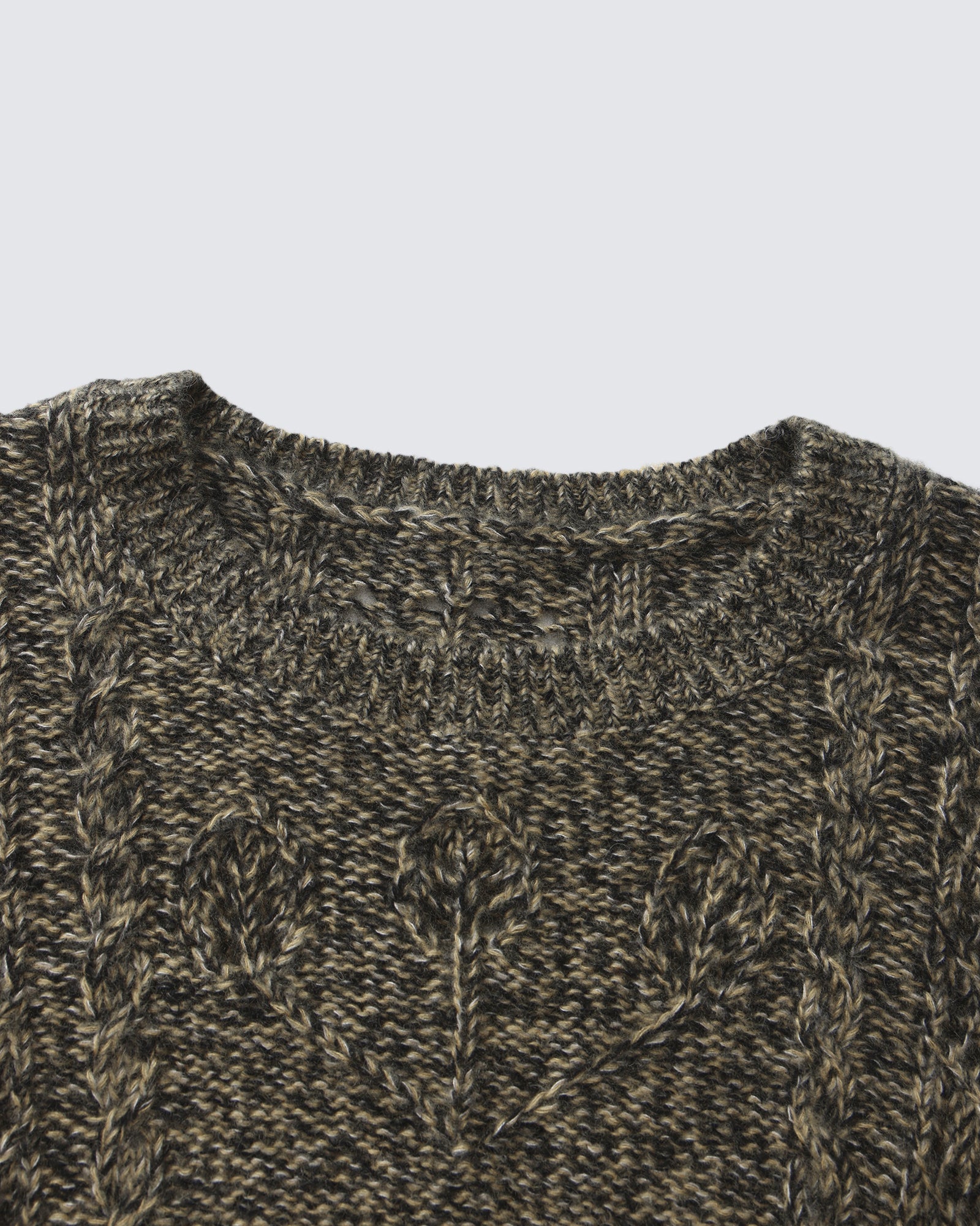 Women's Cashmere Silk Cable Knit Crew Neck Sweater