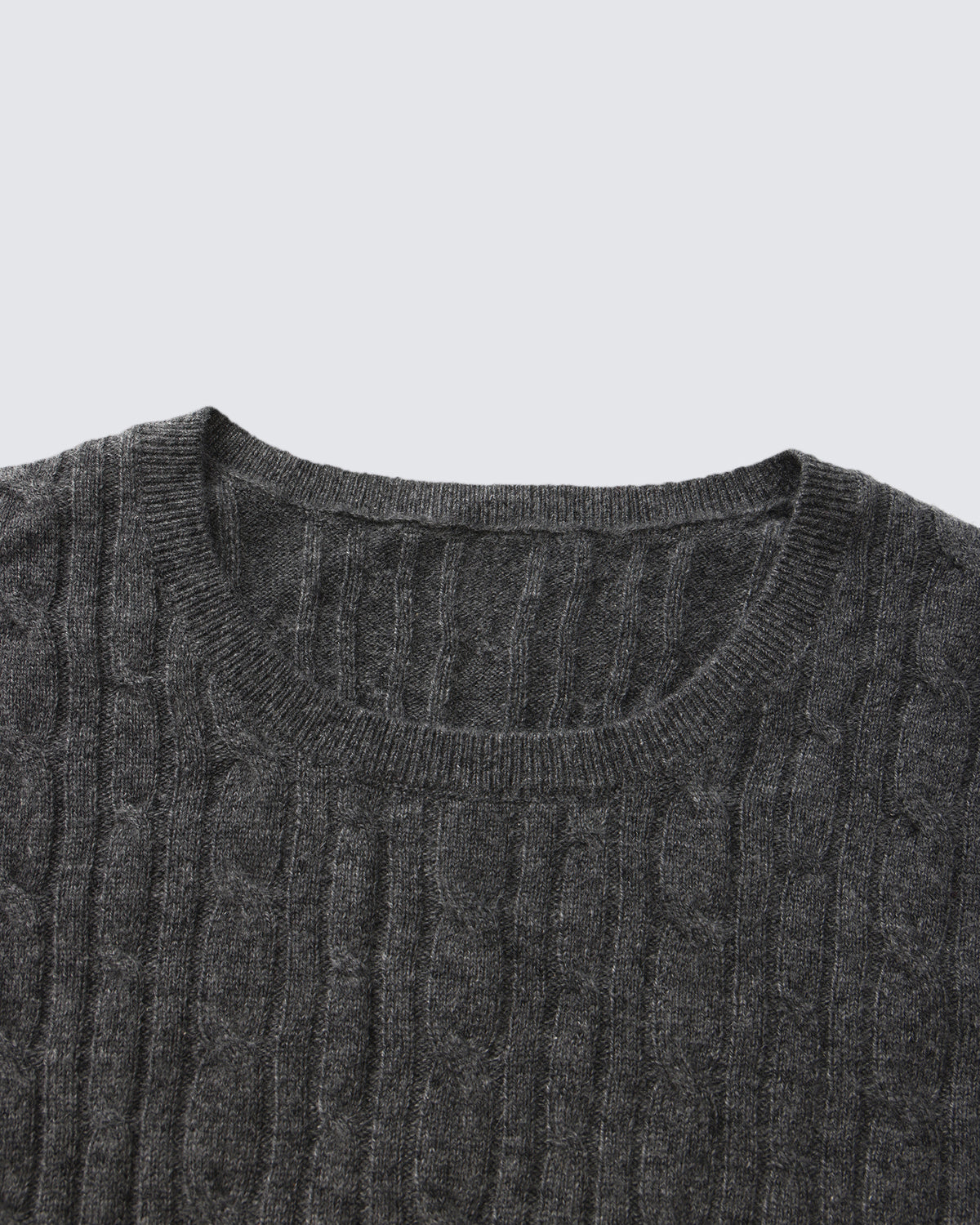 Women's 100% Pure Cashmere Cable Knit Crew Neck Sweater
