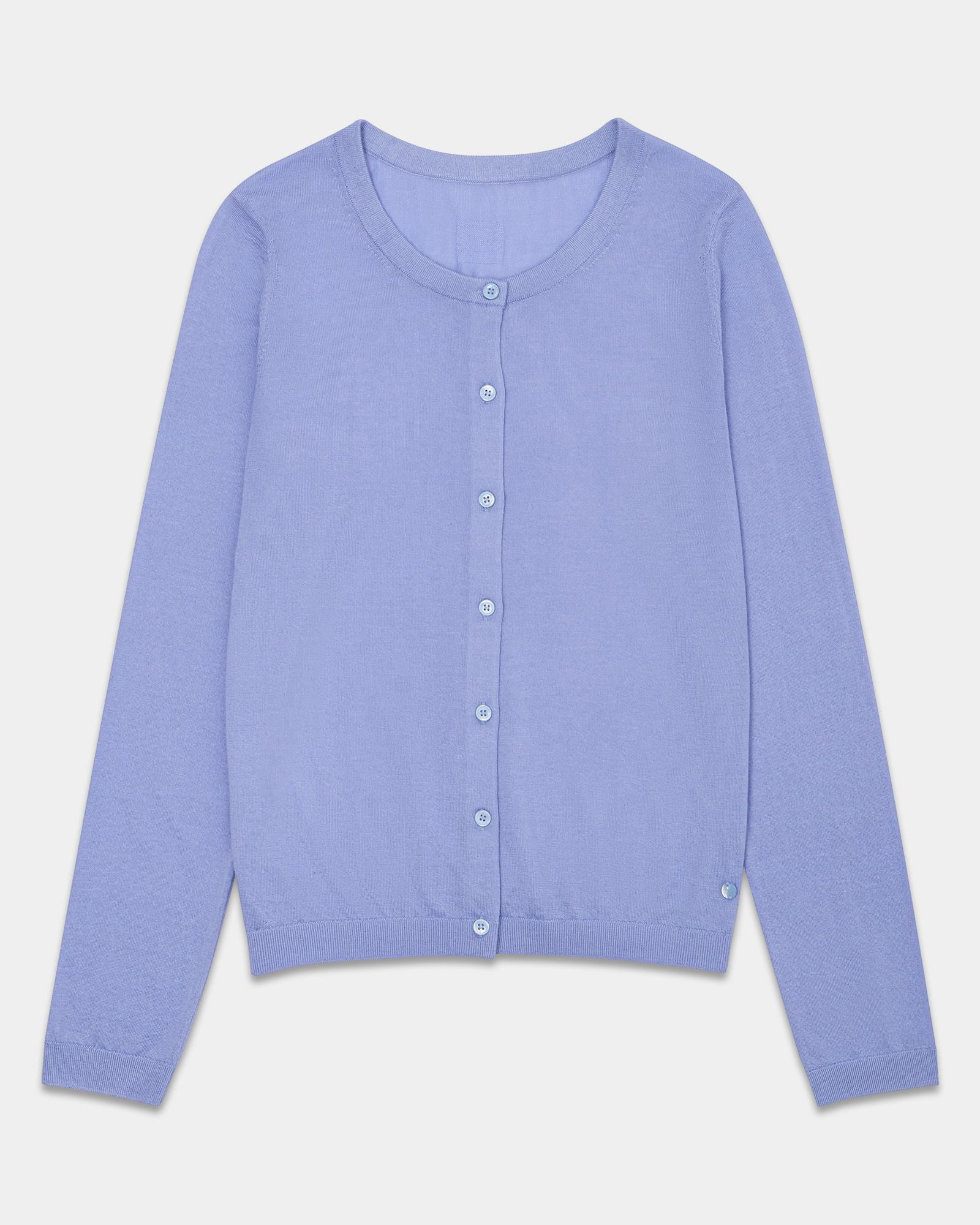 Lightweight Cashmere Silk Crew Cardigan