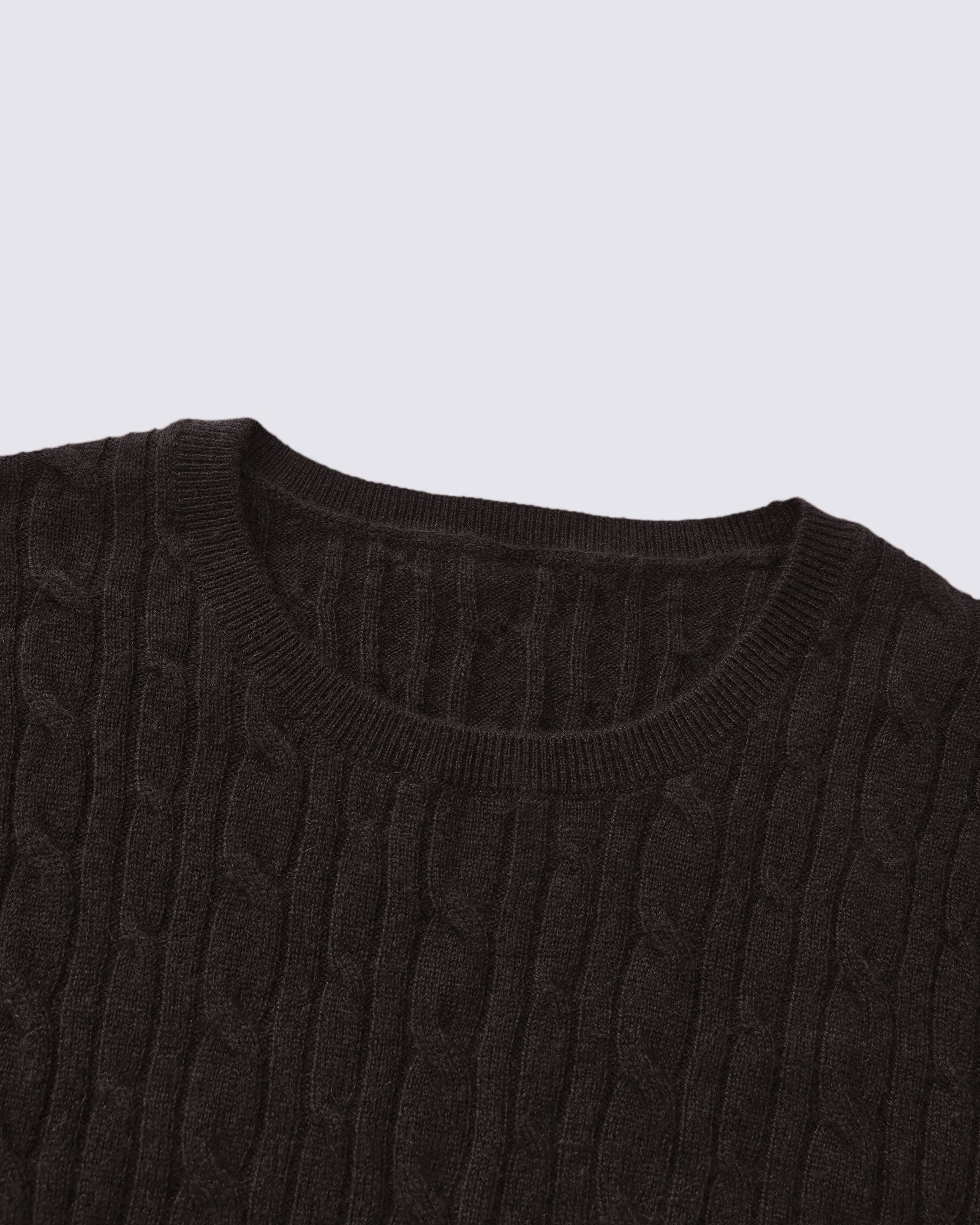 Women's 100% Pure Cashmere Cable Knit Crew Neck Sweater