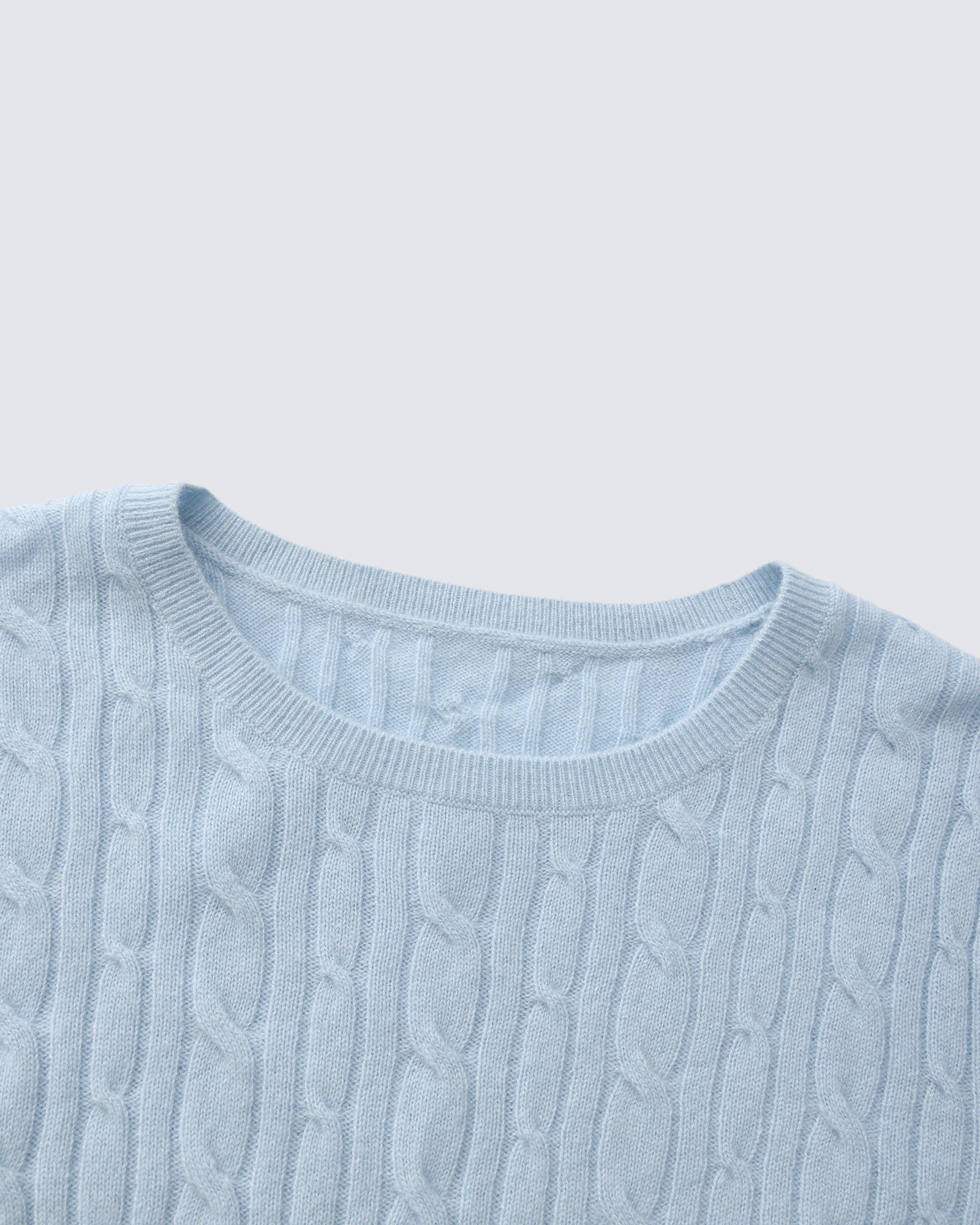 Women's 100% Pure Cashmere Cable Knit Crew Neck Sweater