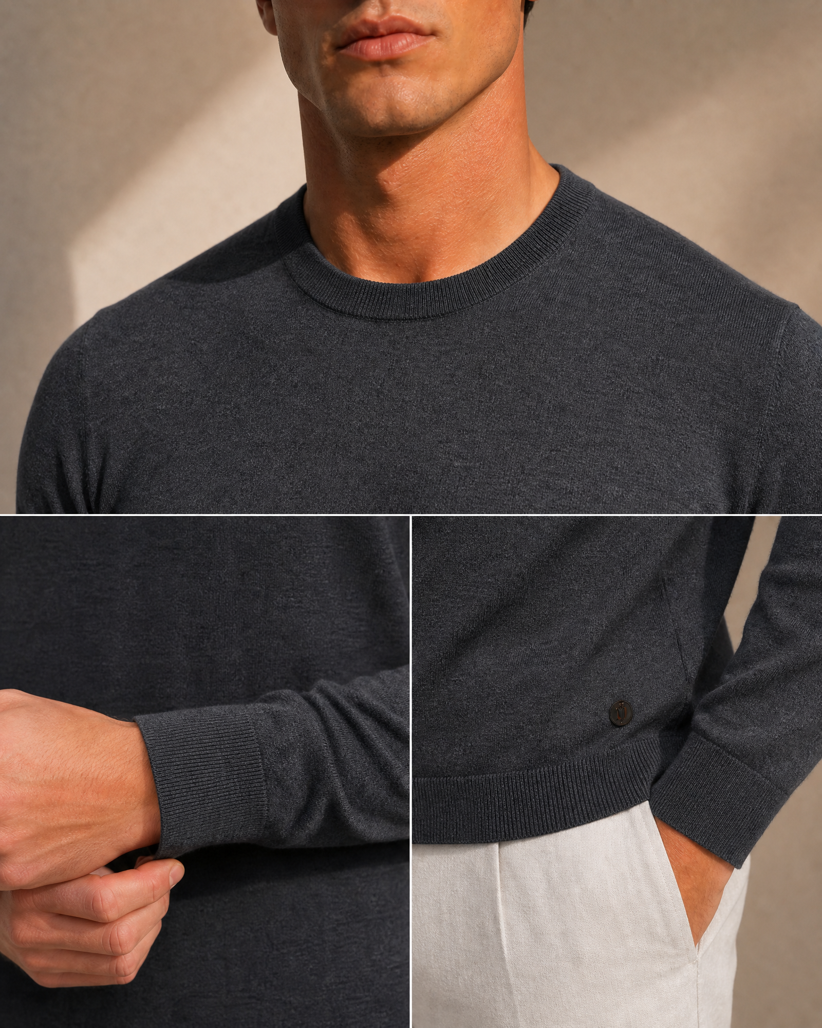 100% Cashmere Lightweight Crewneck Sweater