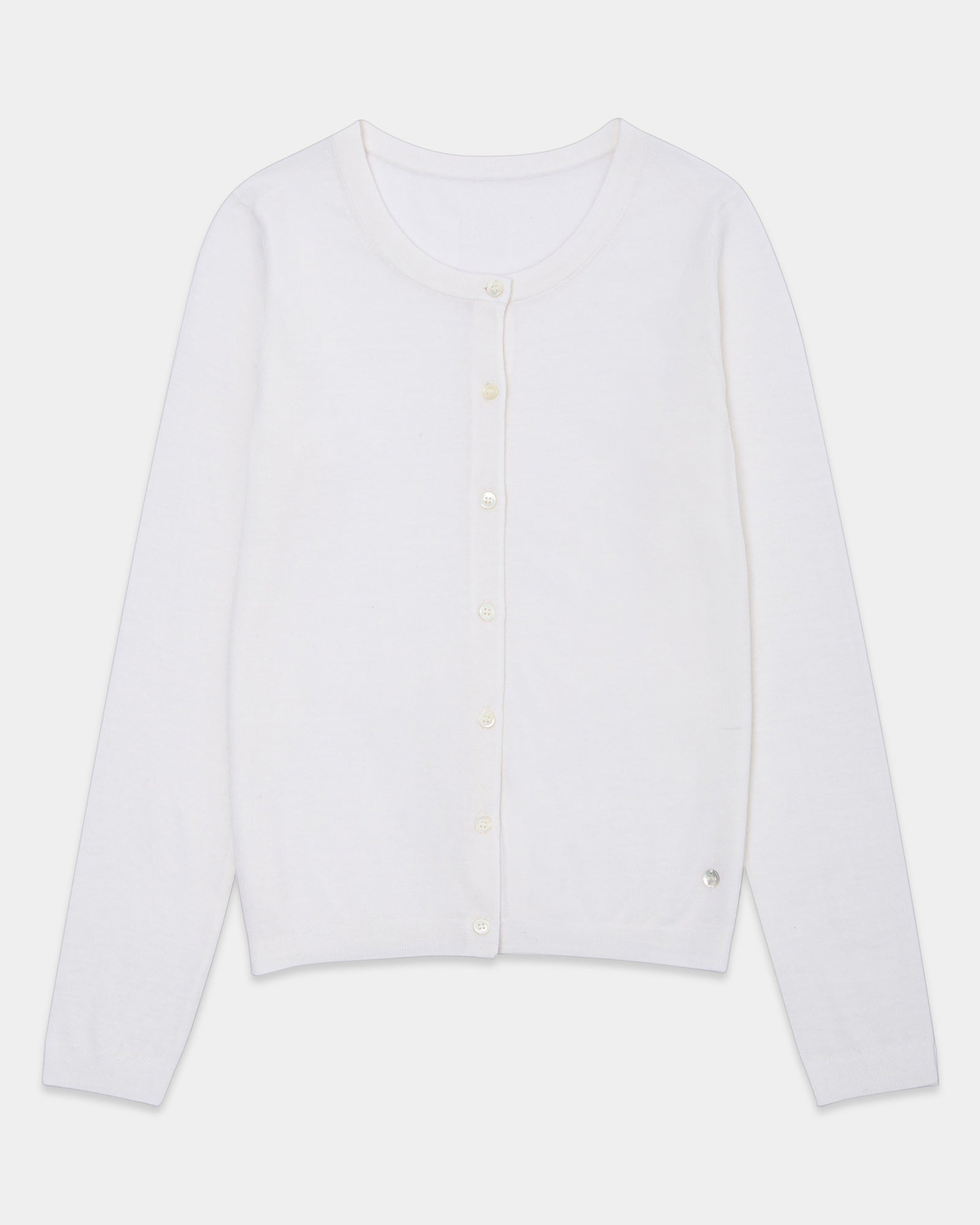 Lightweight Cashmere Silk Crew Cardigan