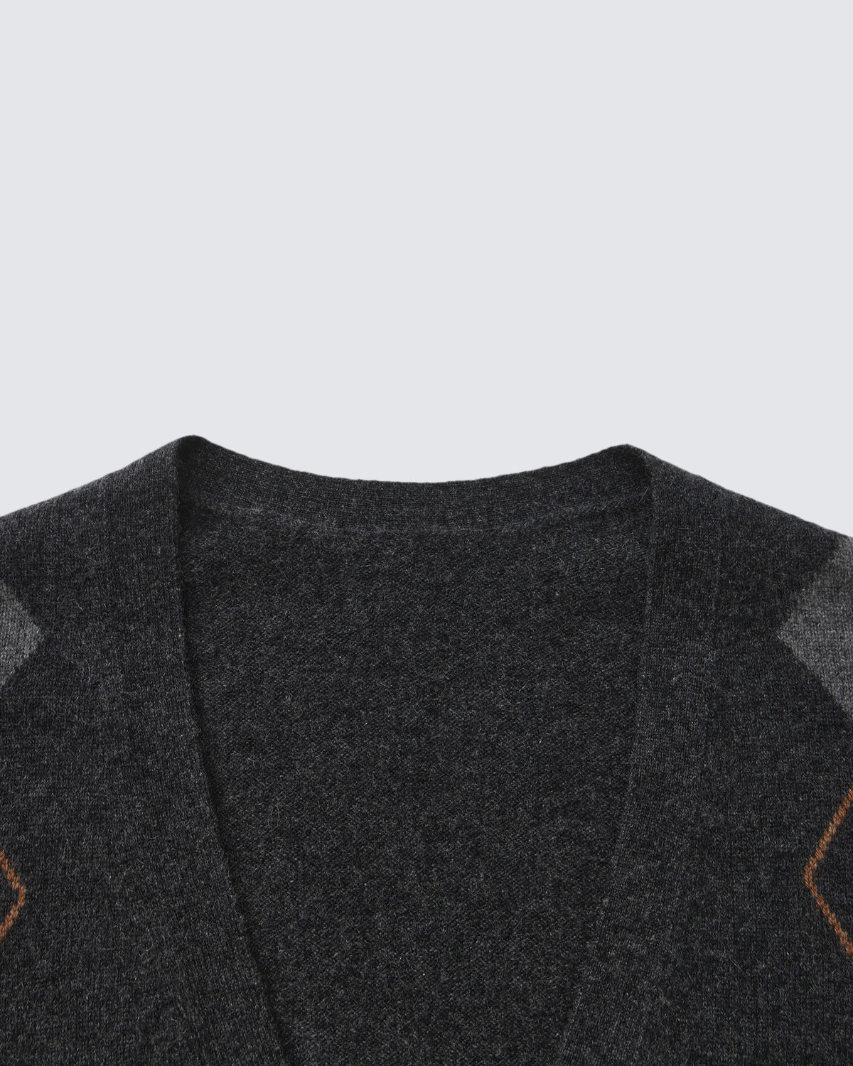 Men's 100% Pure Cashmere Argyle V-Neck Cardigan